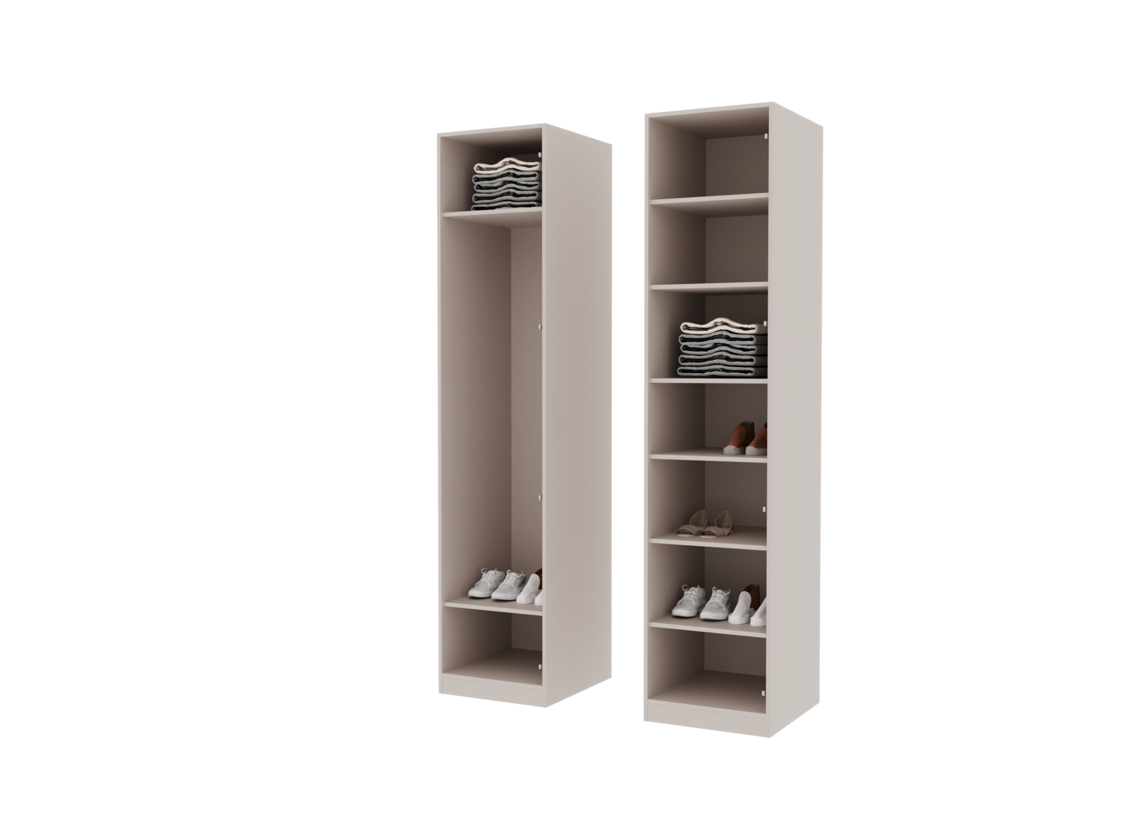 Модулен гардероб «Kasmir» - 5 модула, с осветление, стъклени врати