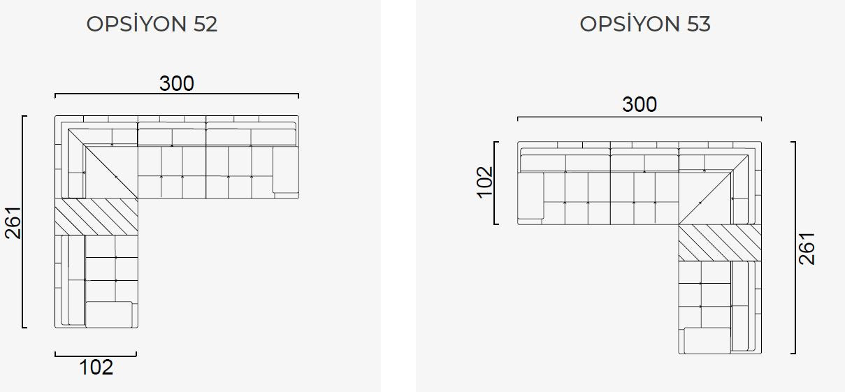 25 готови конфигурации на модулен разтегателен диван «Panamera Comfort»