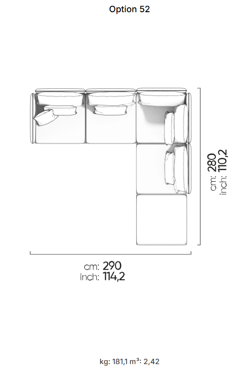 53 готови конфигурации на модулен диван «Fox»