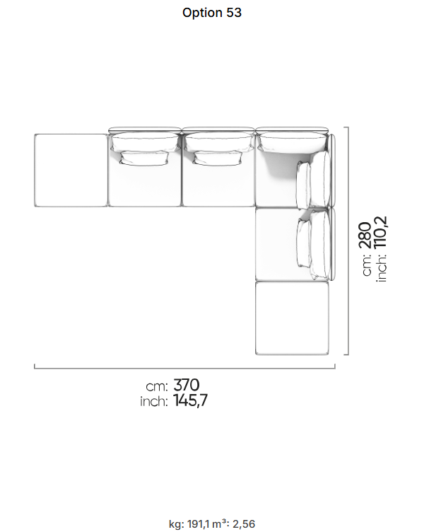 53 готови конфигурации на модулен диван «Fox»