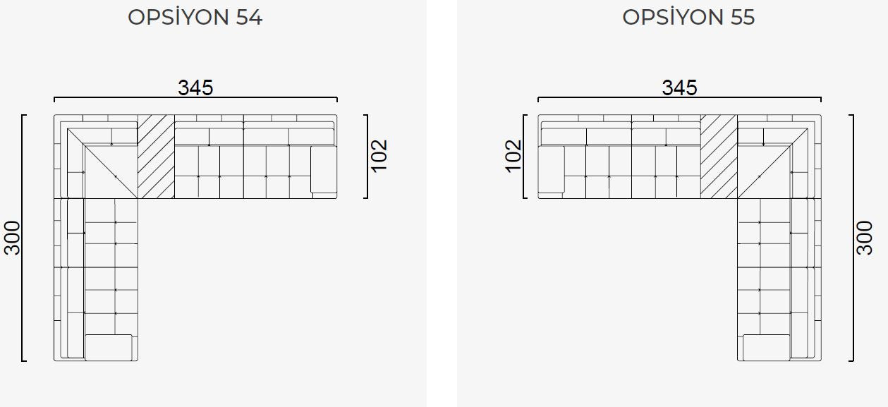 25 готови конфигурации на модулен разтегателен диван «Panamera Comfort»