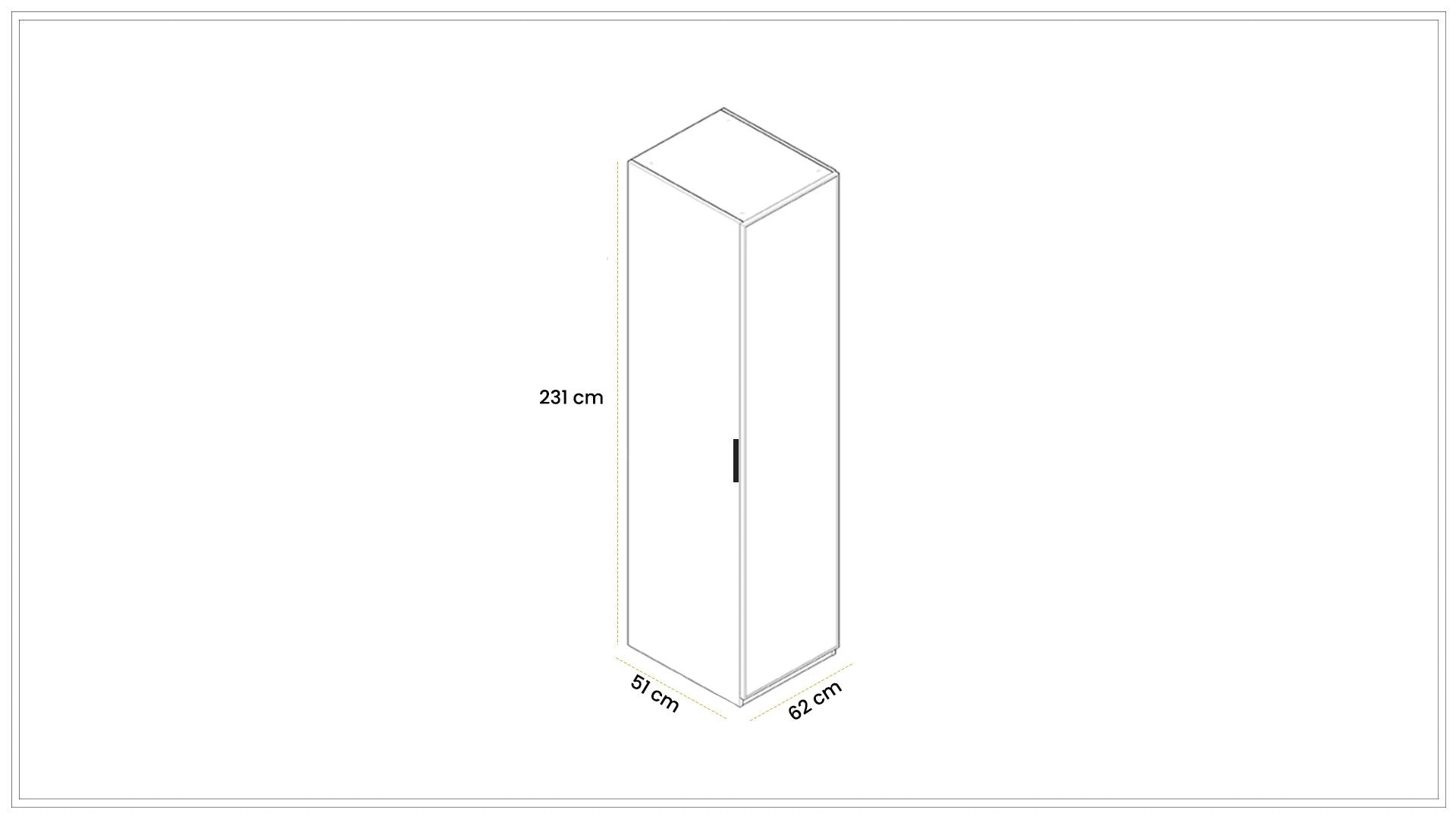 Модулен гардероб «Oylat» - 5 модула, с осветление, стъклени врати