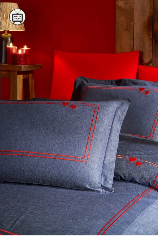 Двоен спален комплект «Endless Love» - 6 части, памучен сатен