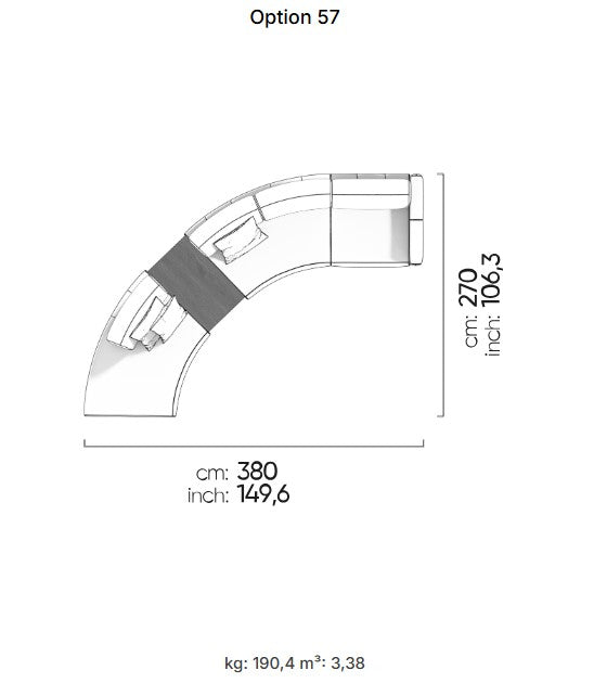 96 готови конфигурации на модулен разтегателен диван «Le Mans Comfort»