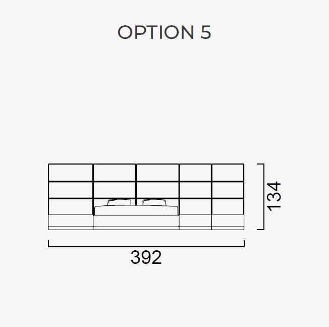 Тапицирано легло «Atlanta» + модулна табла - с място за съхранение, повдигащ механизъм