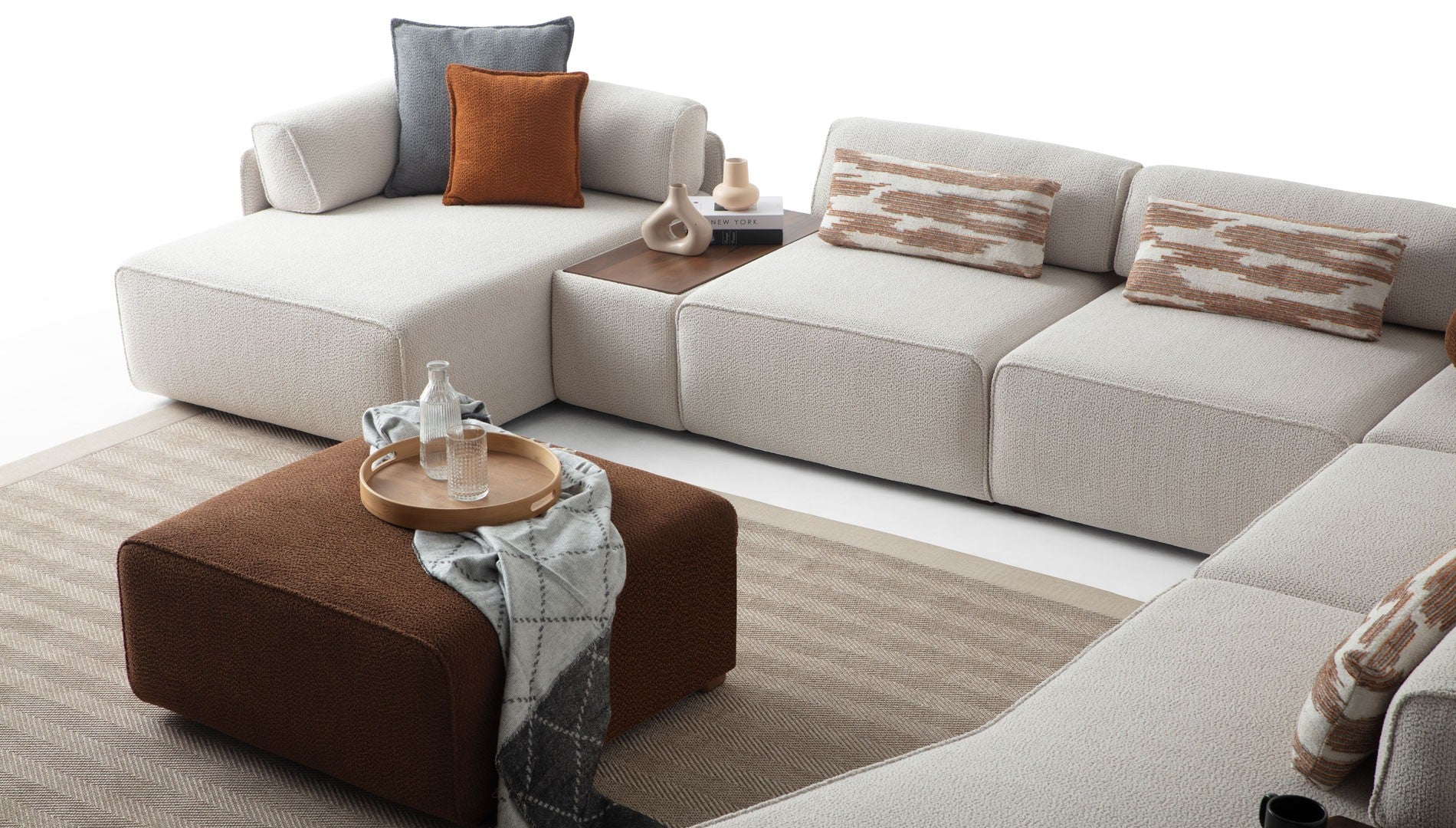 Модулен диван «Lego» + конзолна масичка, лежанка, 7 модула