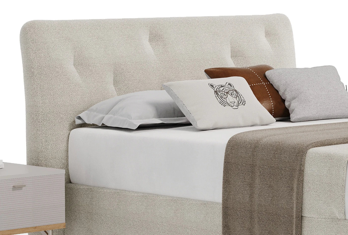 Тапицирано легло «Cante» + табла - с място за съхранение, повдигащ механизъм, система за безшумно затваряне