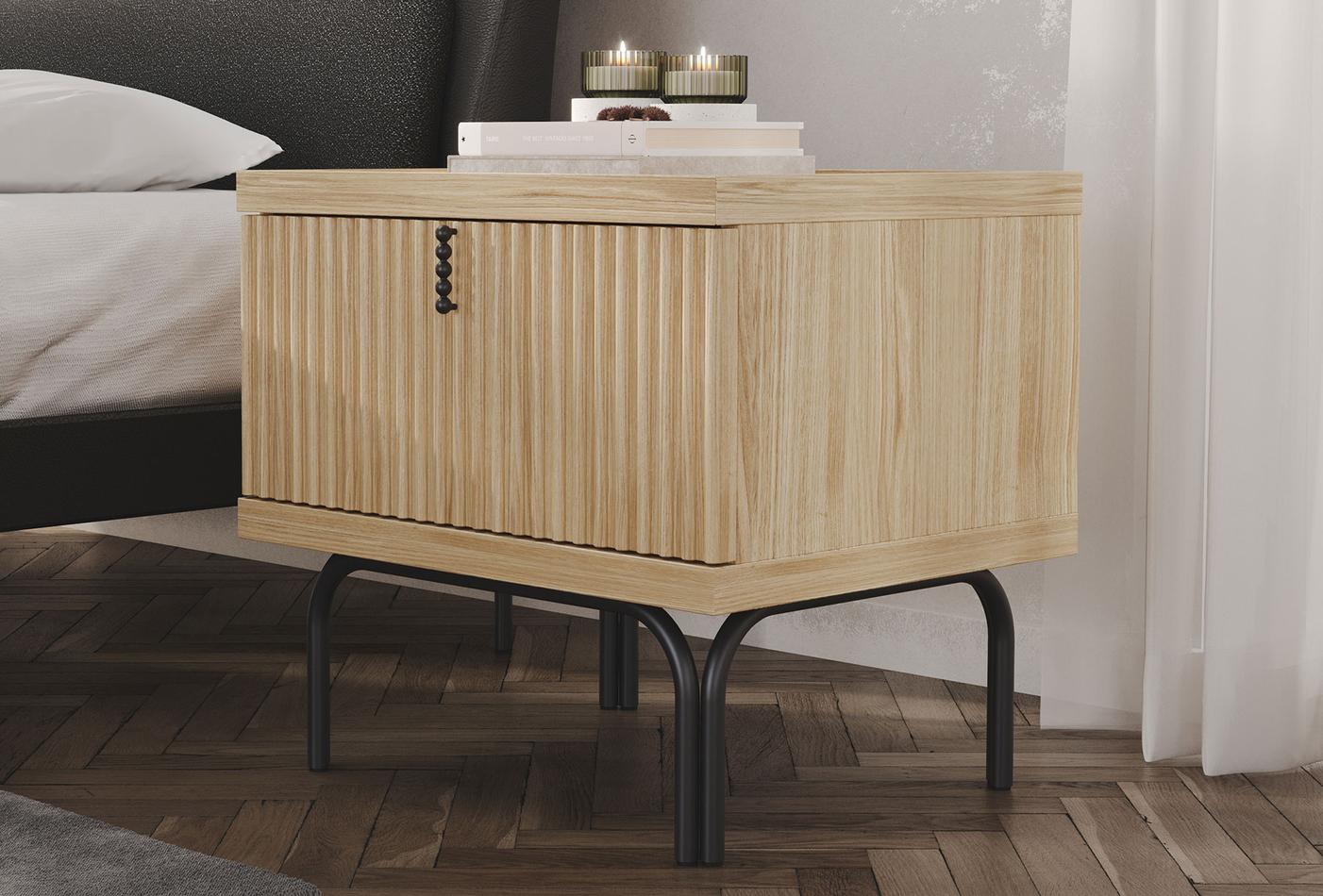 Нощно шкафче «Austin Oak» + чекмедже, размер 59х55х48см