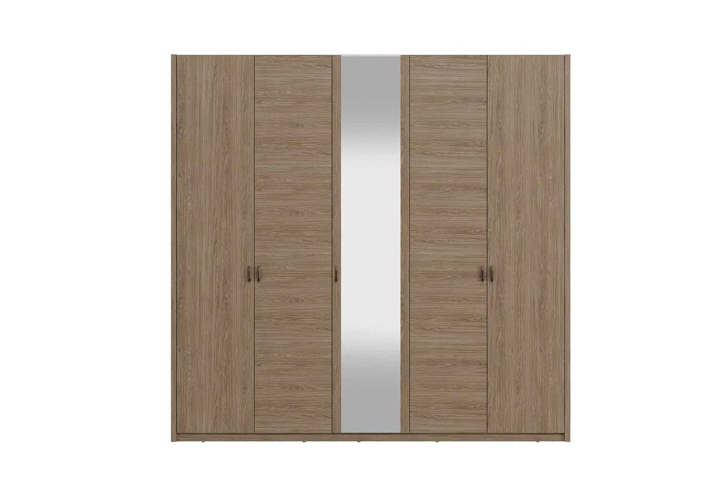 Петкрилен гардероб «Paloma» с огледална врата, ширина 228см