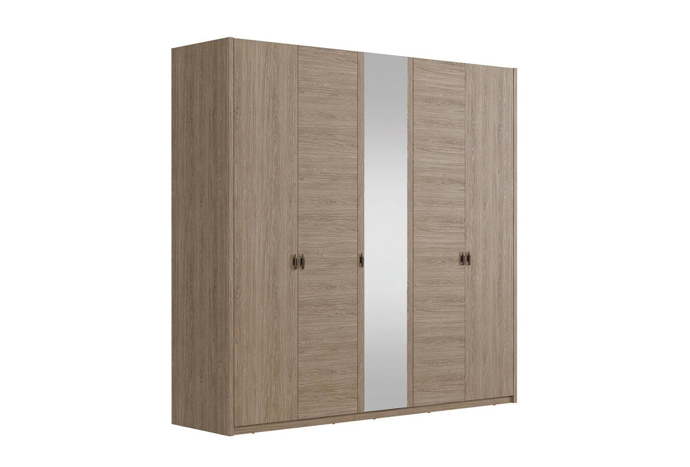 Петкрилен гардероб «Paloma» с огледална врата, ширина 228см