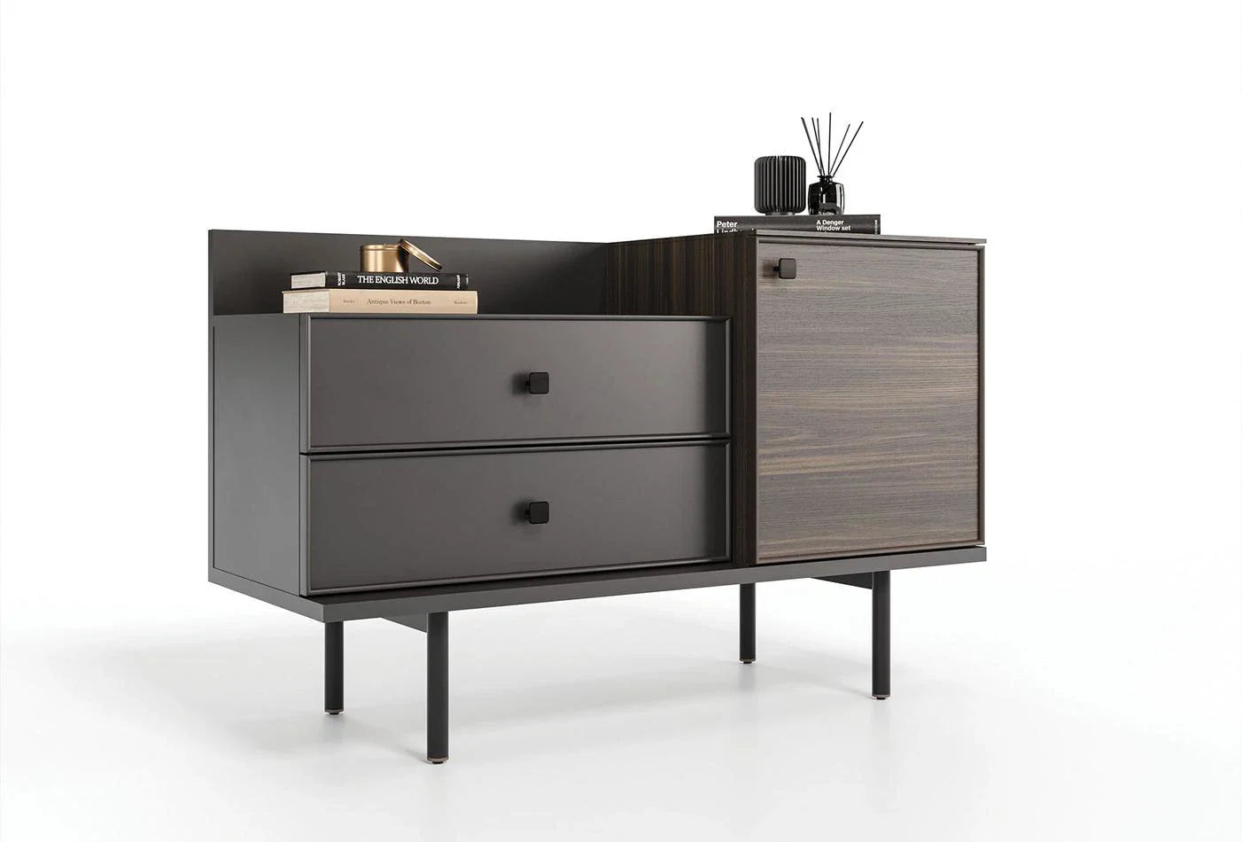 Скрин «Parma» с две чекмеджета и врата, размер 125х80х49см