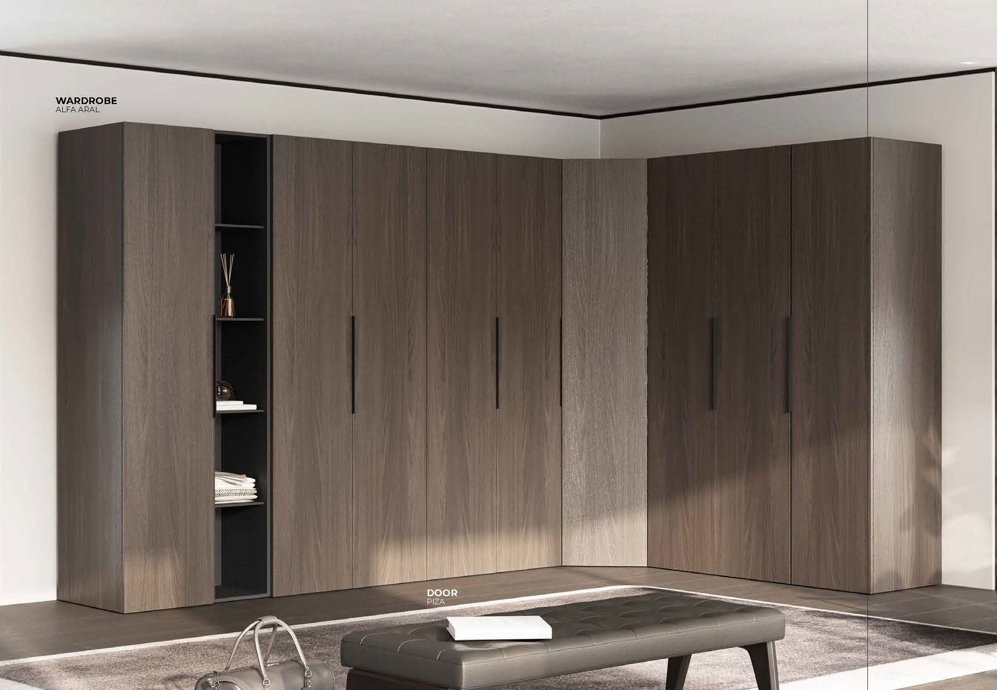 19 конфигурирани модула за гардероб «Alfa» - с осветление, чекмеджета, лостове за закачалки и рафтове