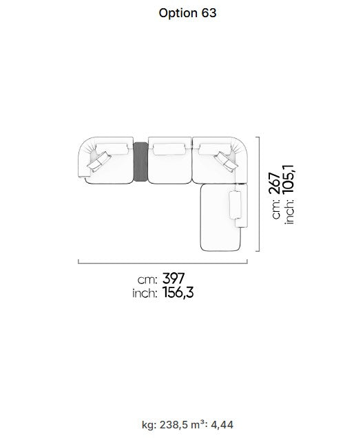 26 готови конфигурации на модулен диван «Kyoto»