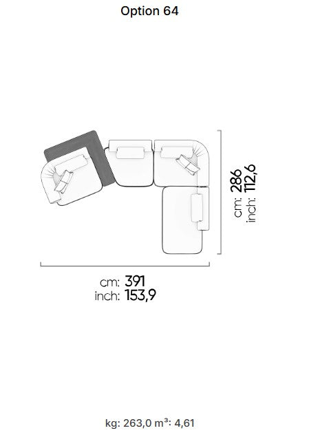 26 готови конфигурации на модулен диван «Kyoto»