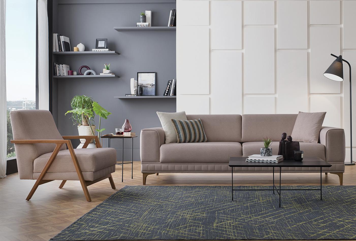 Триместен диван «Pavia» + 3 декоративни възглавници, ширина 238см