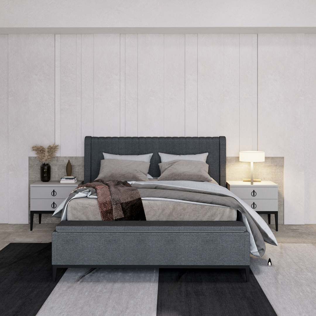 Нощно шкафче «Defne» + две чекмеджета, размер 60х42х45см