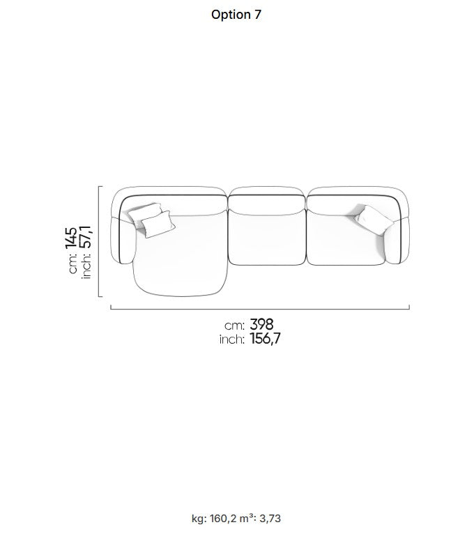 30 готови конфигурации на модулен диван «Icona» + конзолна масичка, лежанка