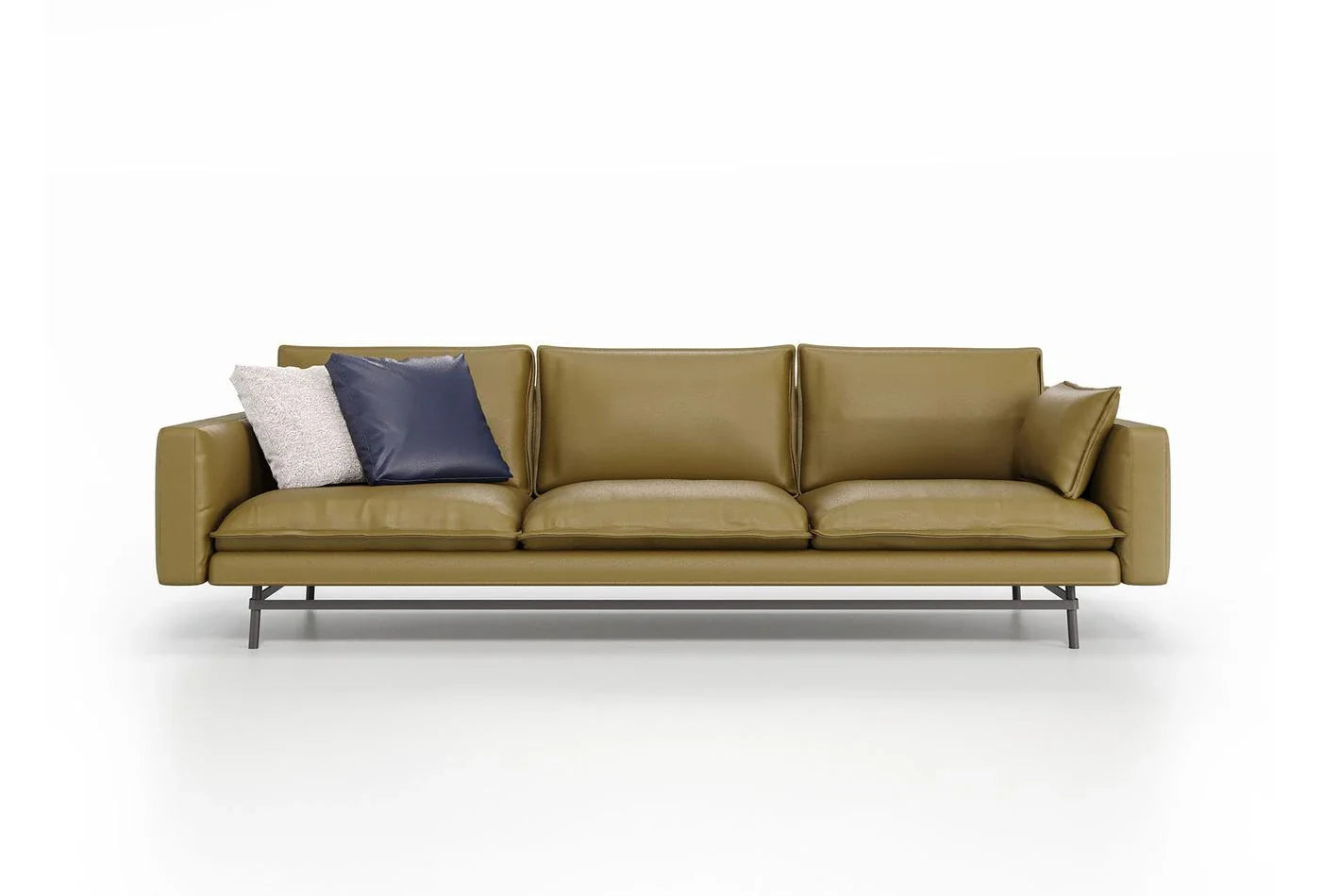 Триместен диван «Bond Street» с естествена кожа, ширина 274см