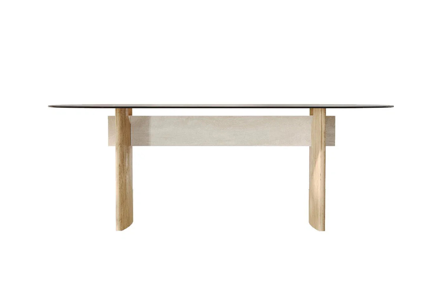 Трапезна маса «Austin» + стъклен плот, размер 218х77х95см