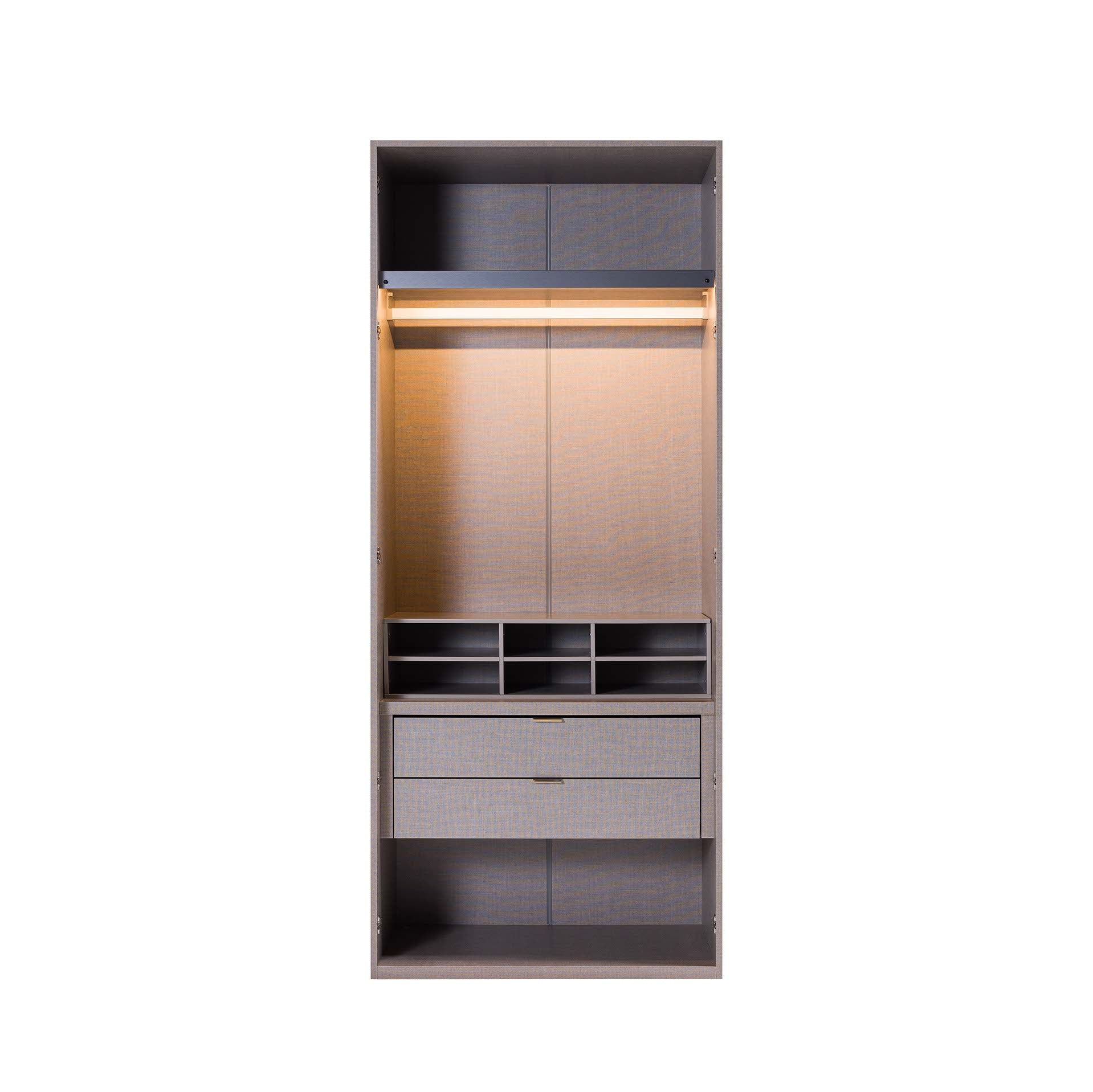 Модулен гардероб «Puzzle» - 8 модула, 10 модела врати, с осветление, стъклени, МДФ, ПДЧ, огледални