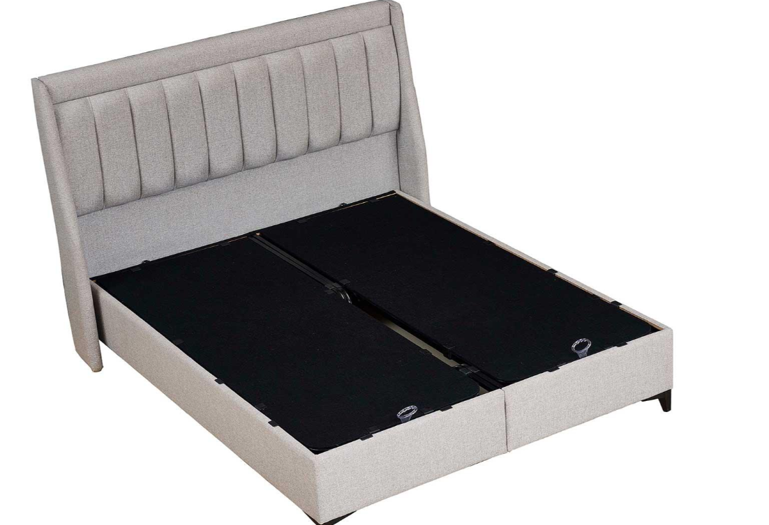 Тапицирано легло «Harmony» + Матрак и табла - с място за съхранение, повдигащ механизъм, система за безшумно затваряне