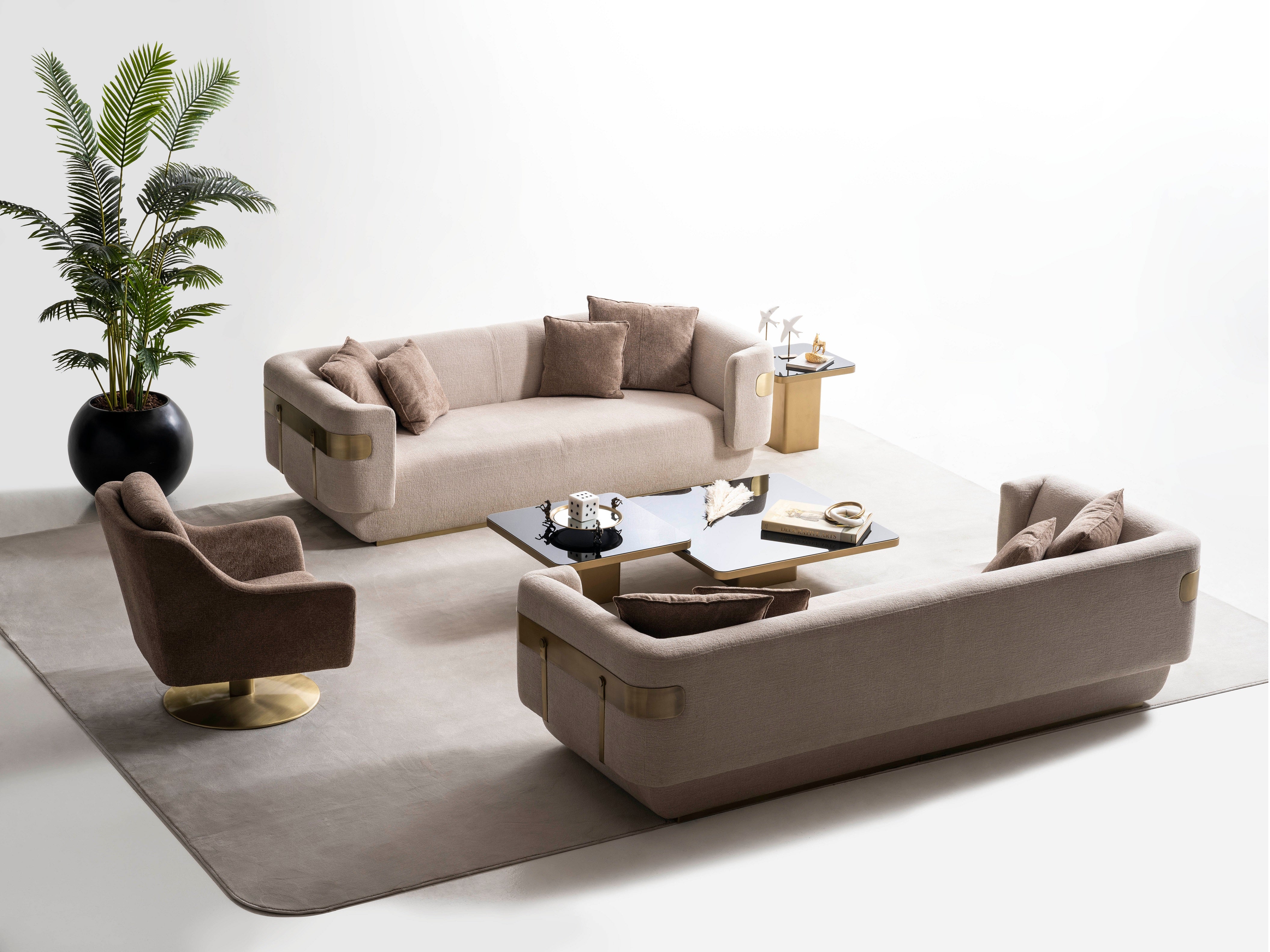 Триместен диван «Reina» + 4 декоративни възглавници, ширина 240см