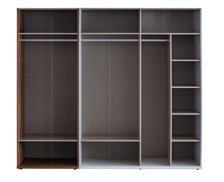 Четирикрилен гардероб «Mayra» с огледална врата, лост за закачалки, рафтове, ширина 166см