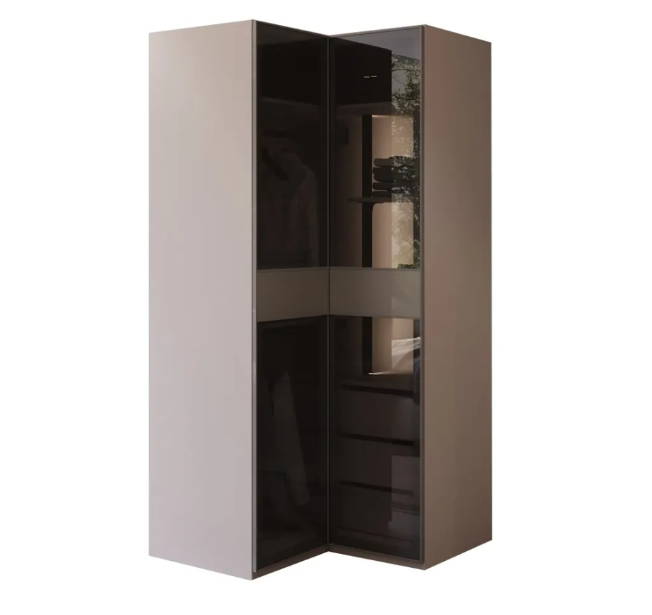 Модулен гардероб «Dolunay» - 4 модула, с осветление, стъклени врати