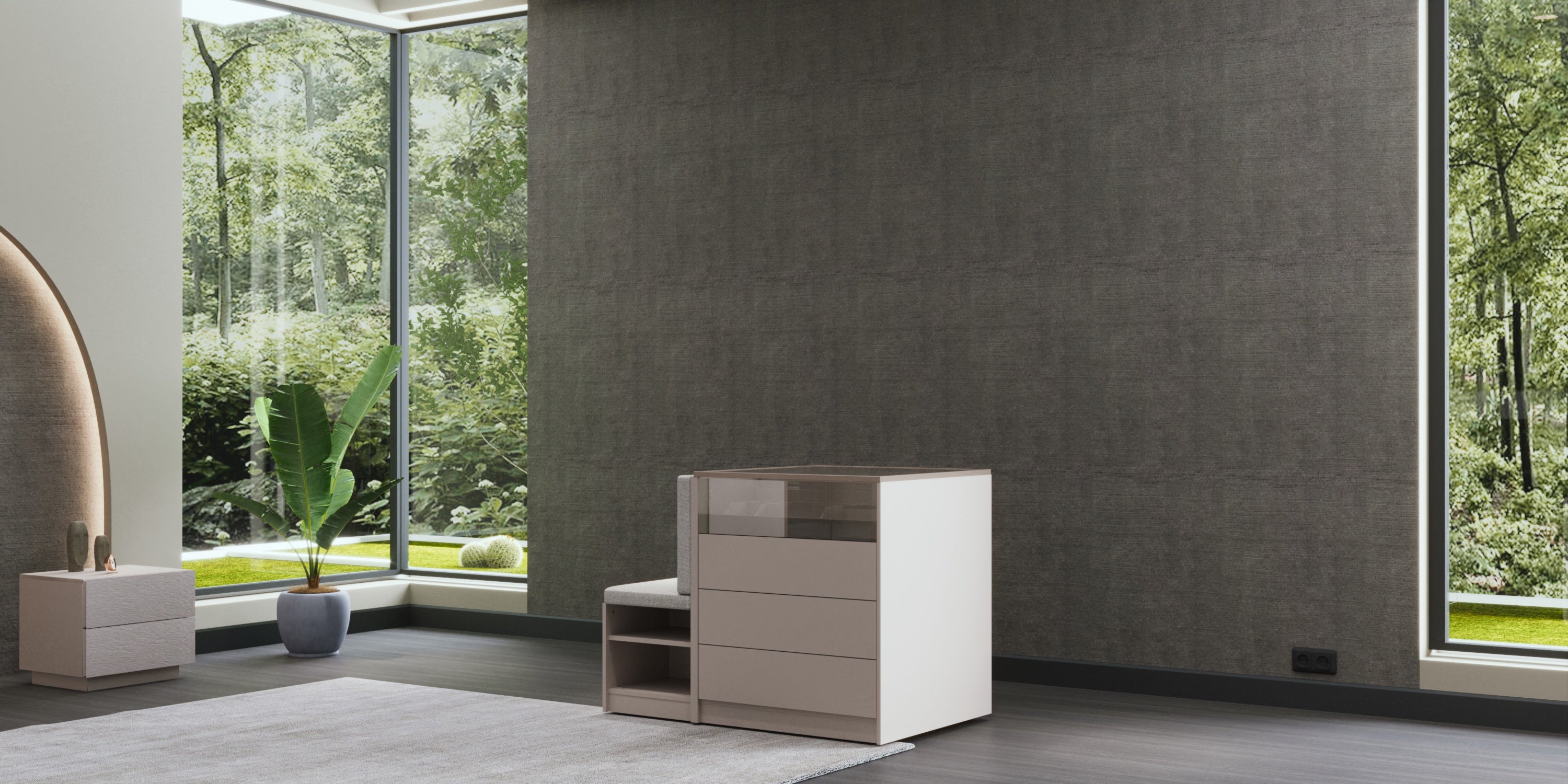 Островен модул за модулен гардероб «Kasmir» + чекмеджета и органайзери, размер 80х92х80см