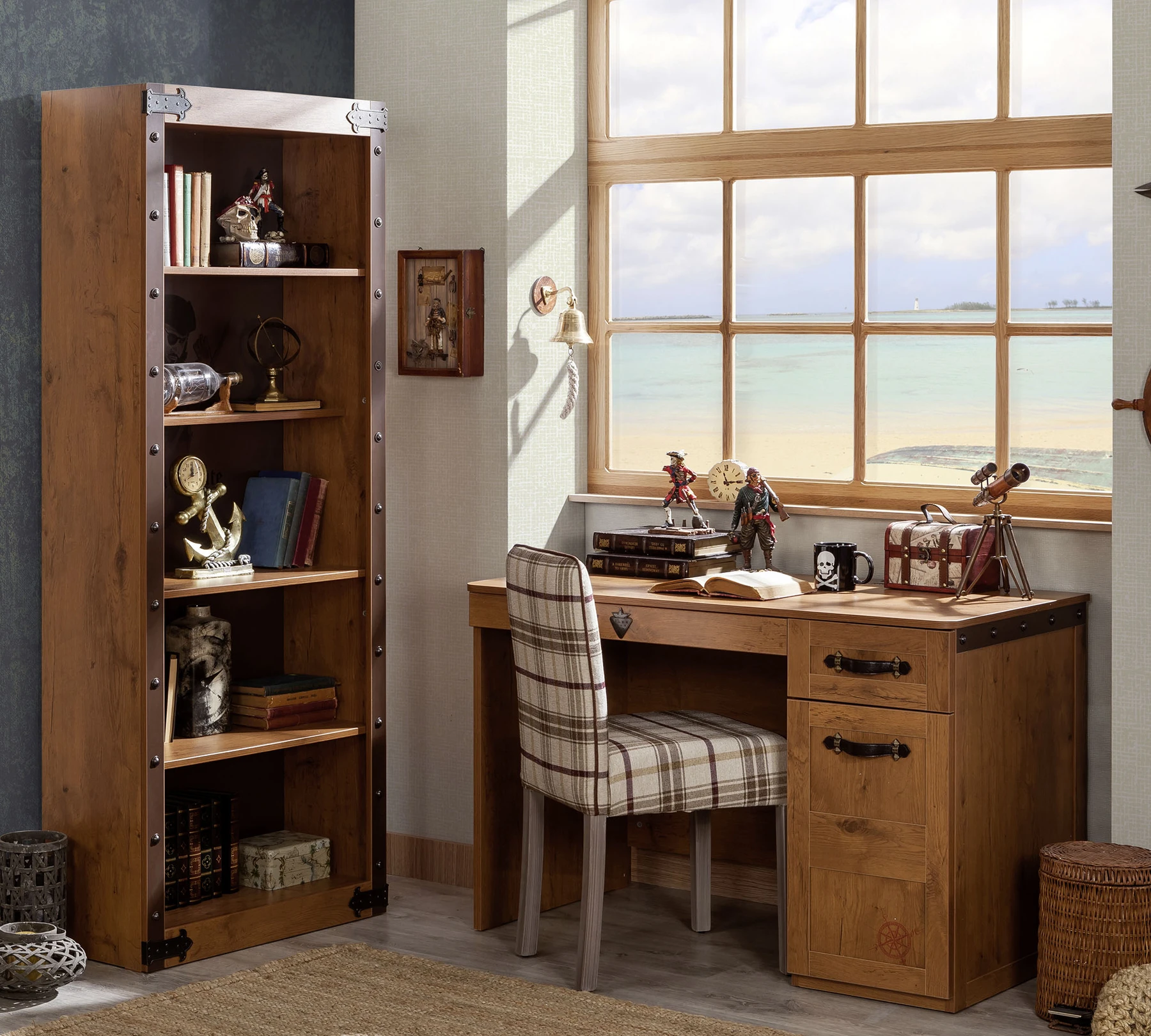 Библиотека «Pirate» с размер 70x182x33см