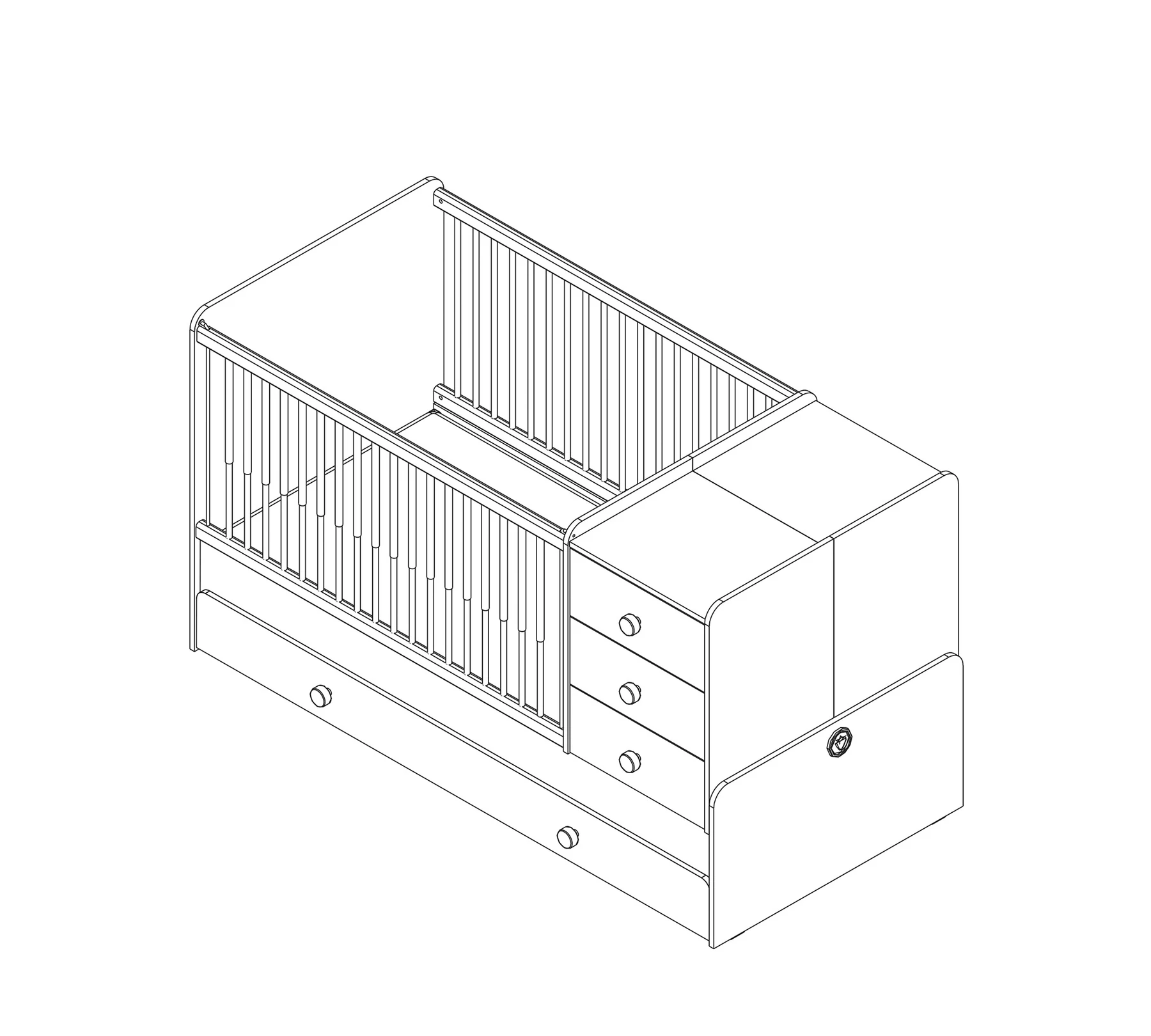 Трансформираща бебешка кошара Natura Baby Sl (80/180см)