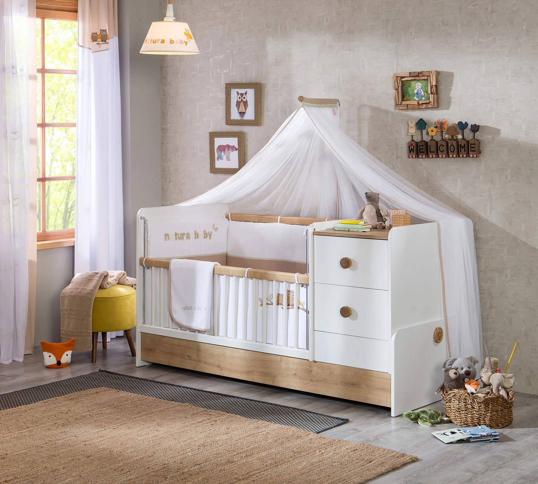 Трансформираща бебешка кошара Natura Baby St (75/160см)
