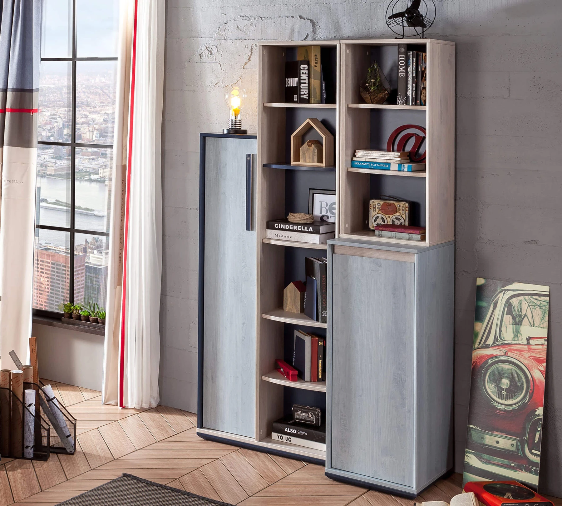 Библиотека «Trio» с размер 39x88x32см