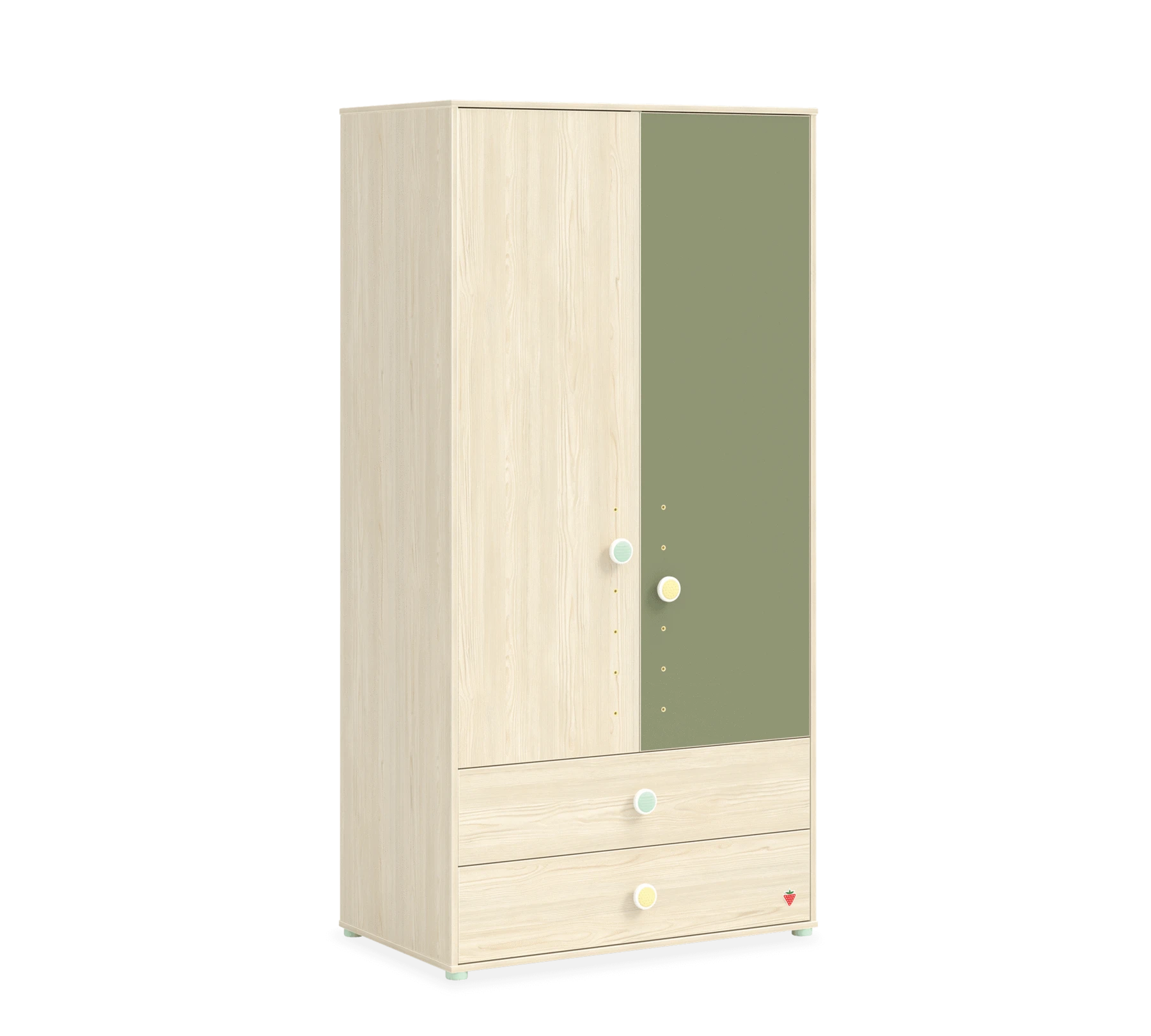 Двукрилен гардероб «Montes Natural» - чекмеджета, ширина 101см