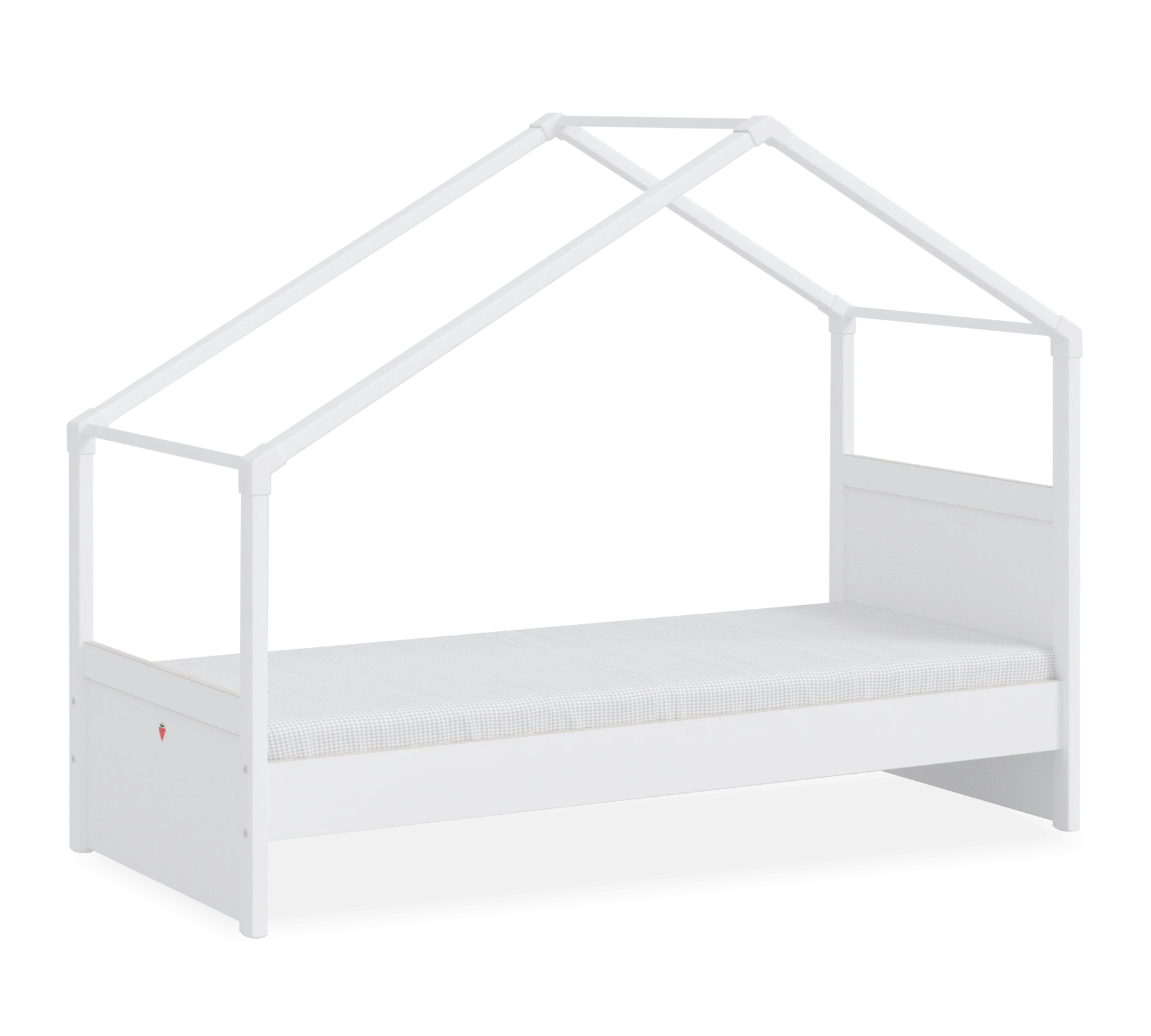 Легло - къщичка «Montes White» със скосен покрив, за матрак 90х200см