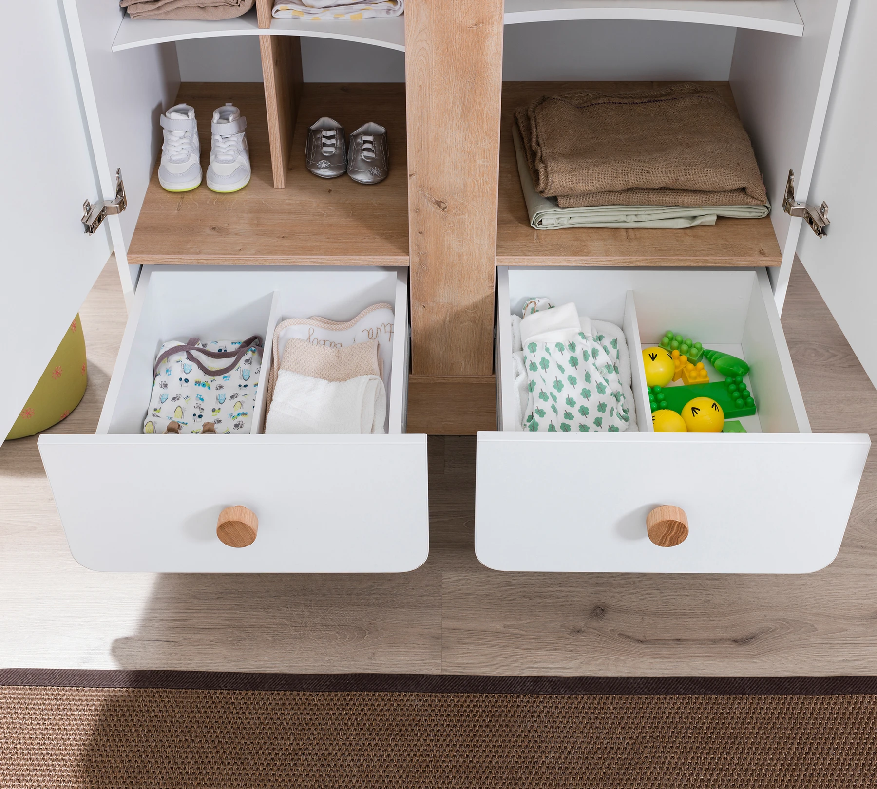 Двукрилен гардероб «Natura Baby» - рафтове, ширина 103см