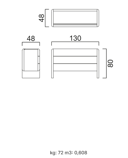 Скрин «Aqua» с три чекмеджета, размер 130х80х48см