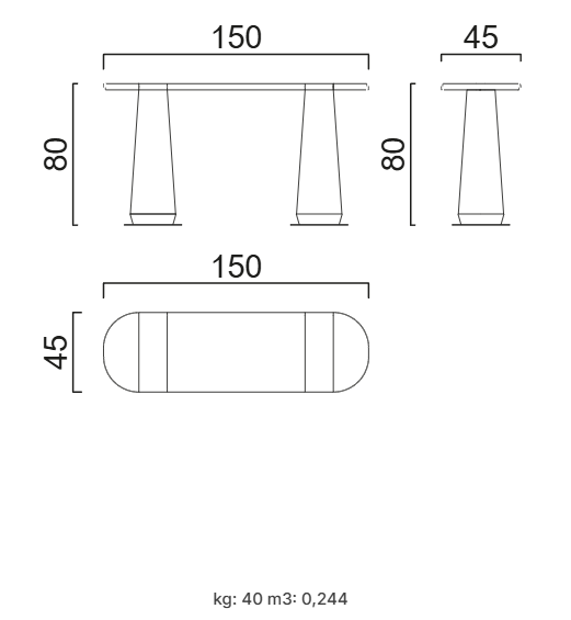 Тоалетка «Arte» с естествен фурнир, размер 150х80х45см