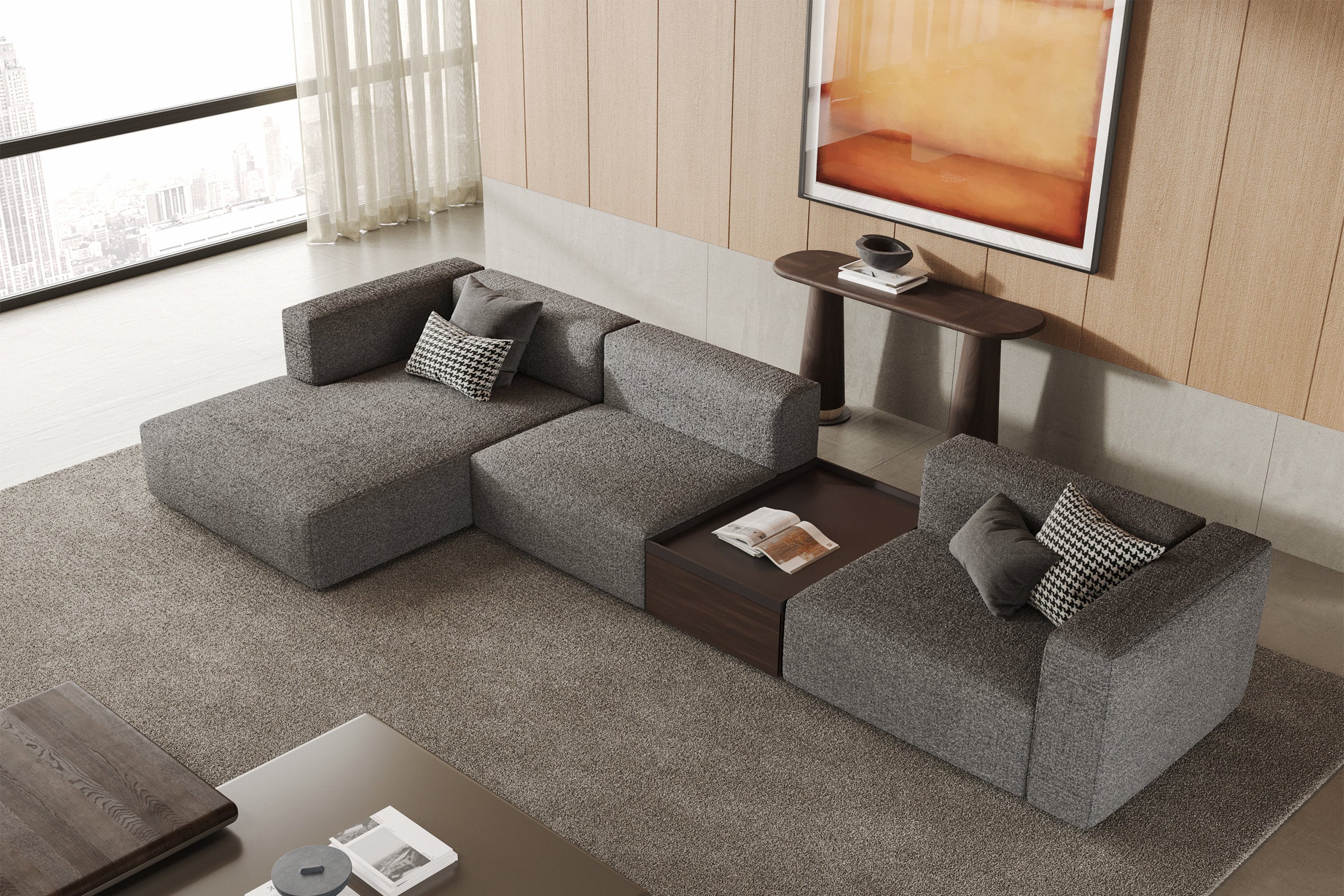 Тоалетка «Arte» с естествен фурнир, размер 150х80х45см