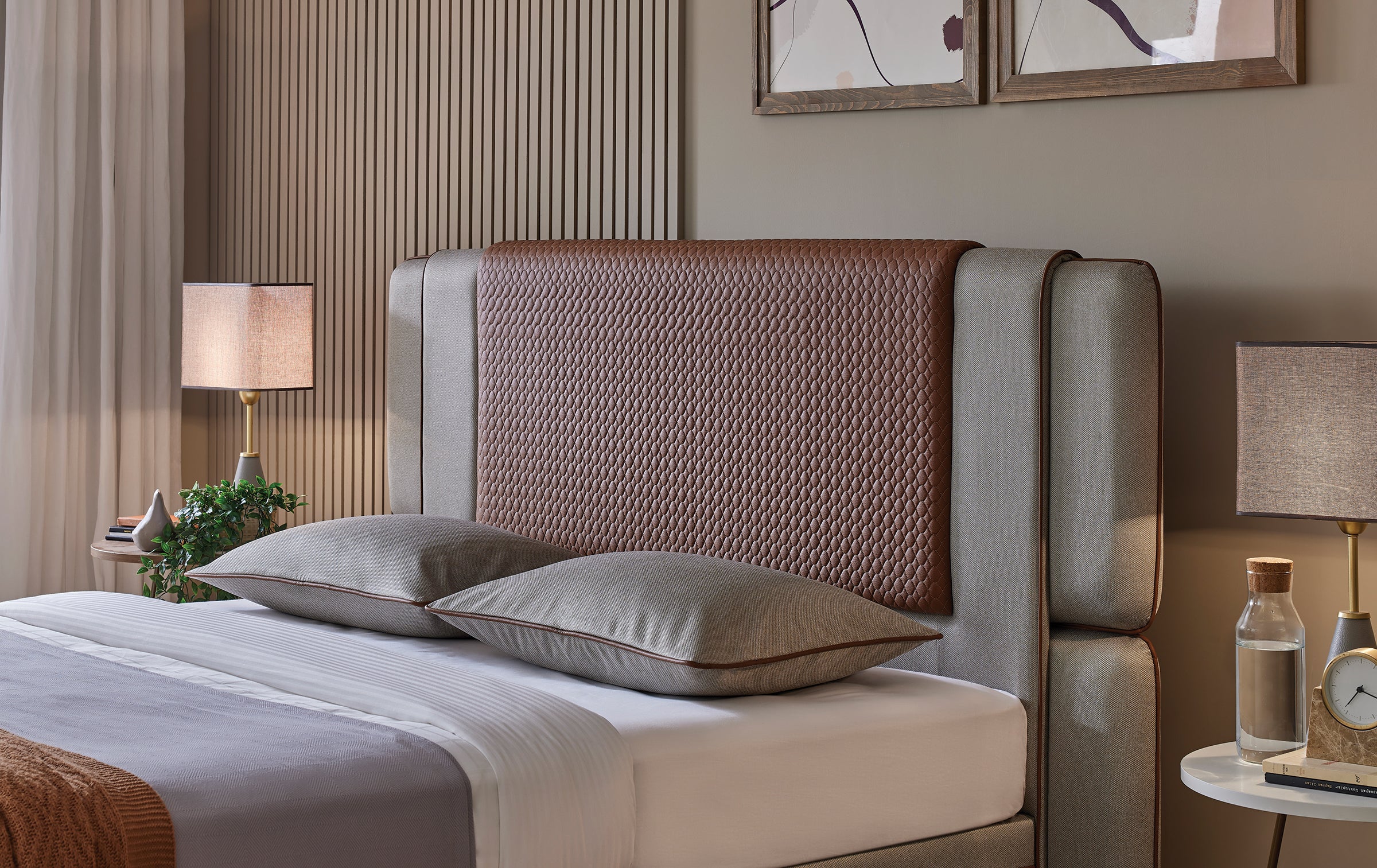 Тапицирано легло «Bamboo Pedic» + Матрак и табла - с място за съхранение, матрак с бамбукови влакна, с микрокапсули