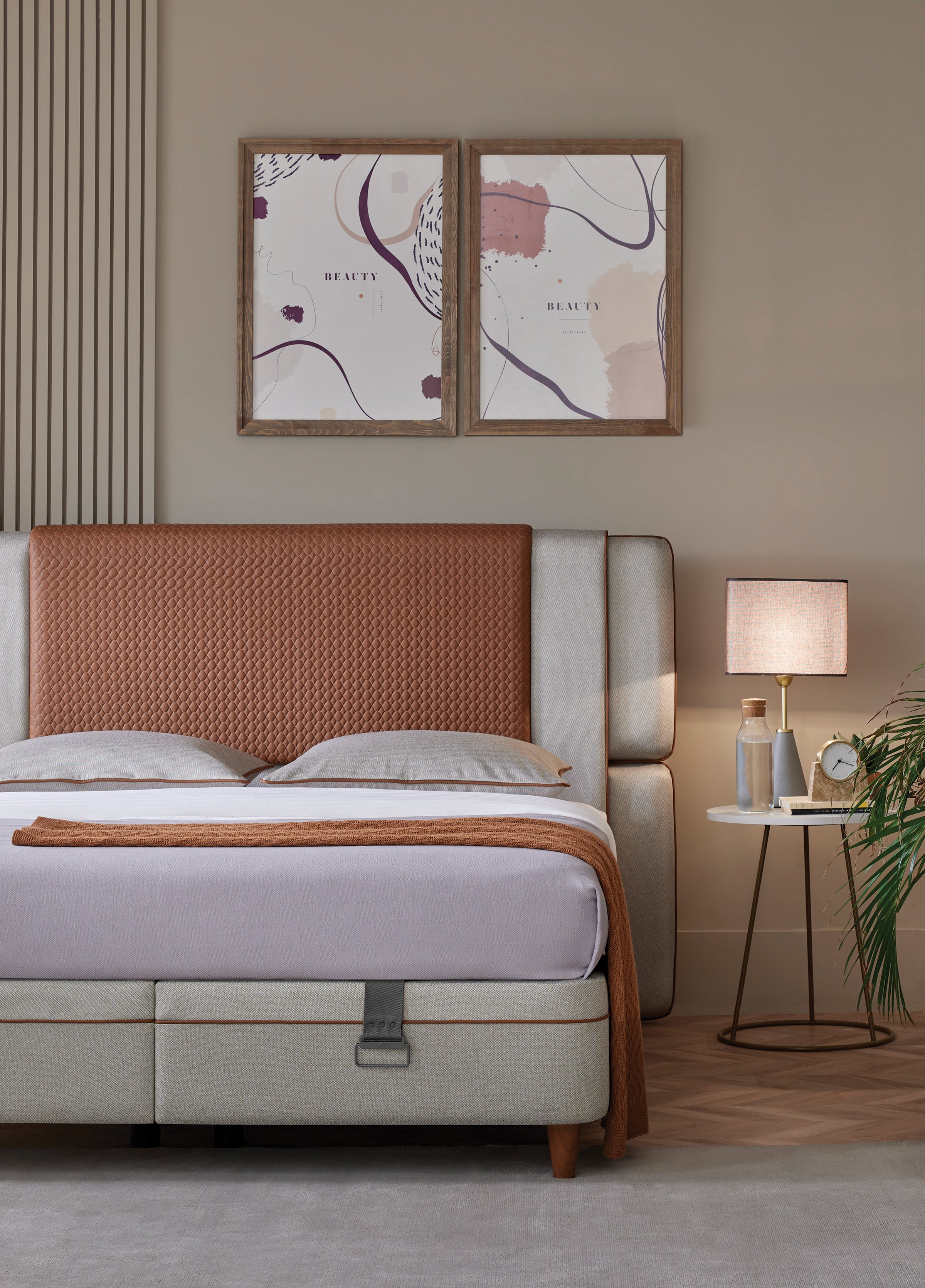 Тапицирано легло «Bamboo Pedic» + Матрак и табла - с място за съхранение, матрак с бамбукови влакна, с микрокапсули