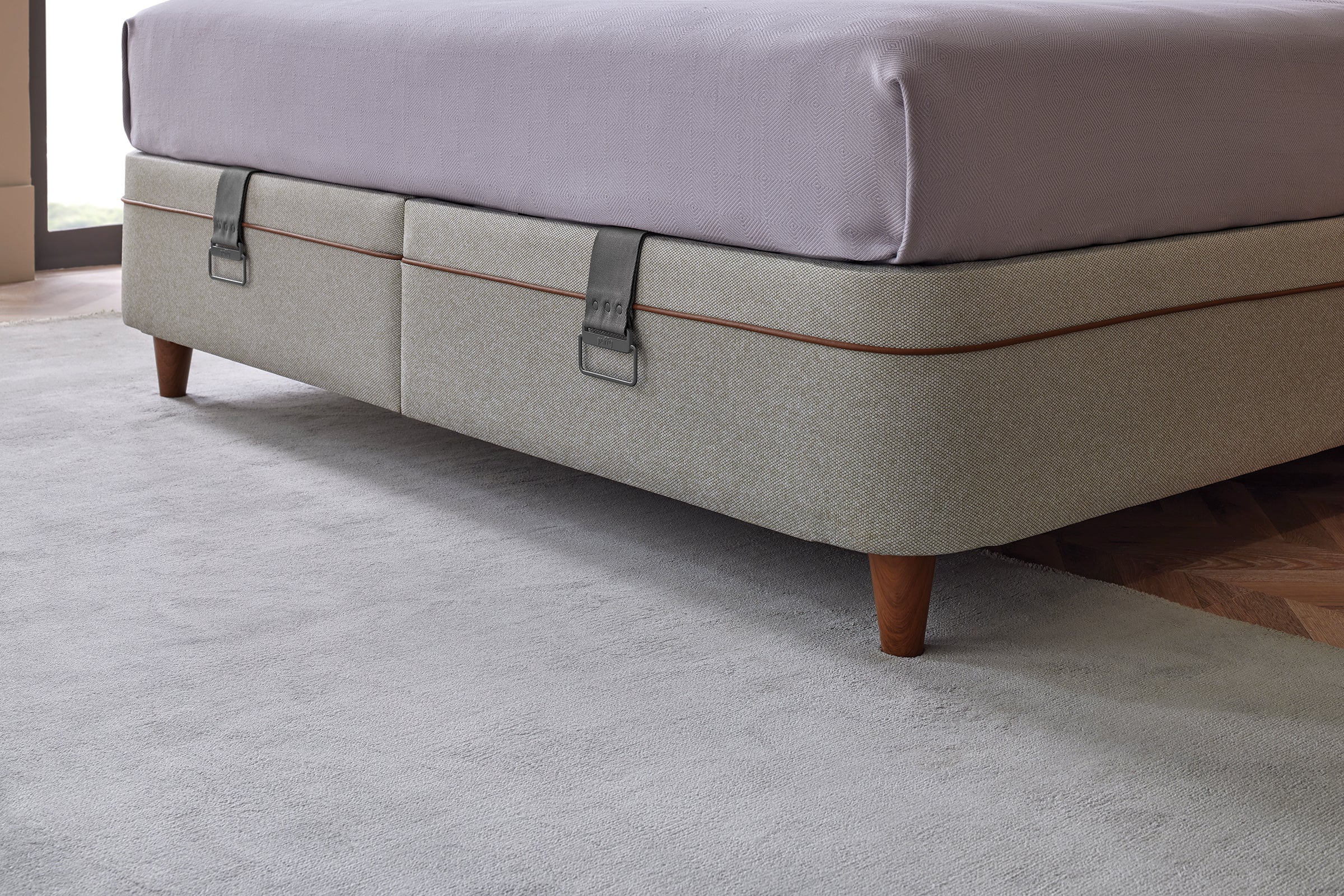 Тапицирано легло «Bamboo Pedic» + Матрак и табла - с място за съхранение, матрак с бамбукови влакна, с микрокапсули