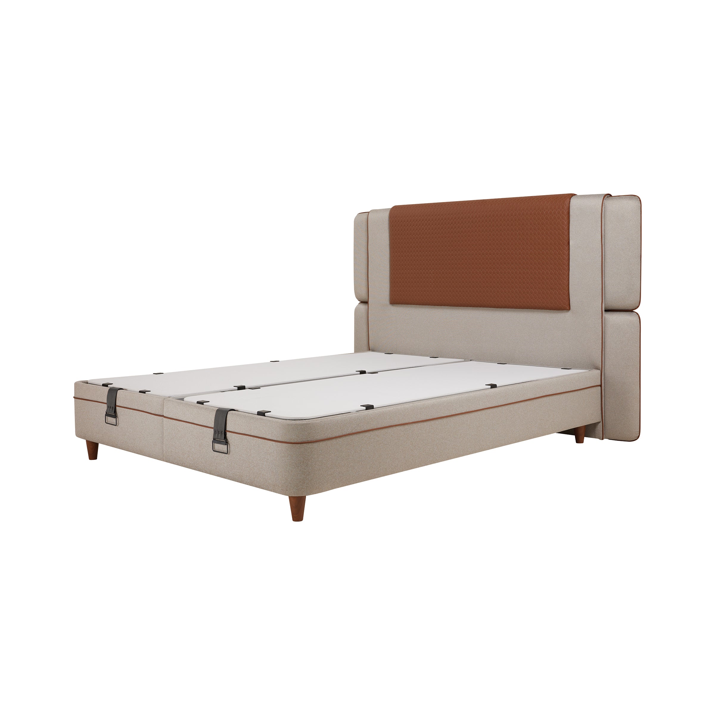 Тапицирано легло «Bamboo Pedic» + Матрак и табла - с място за съхранение, матрак с бамбукови влакна, с микрокапсули