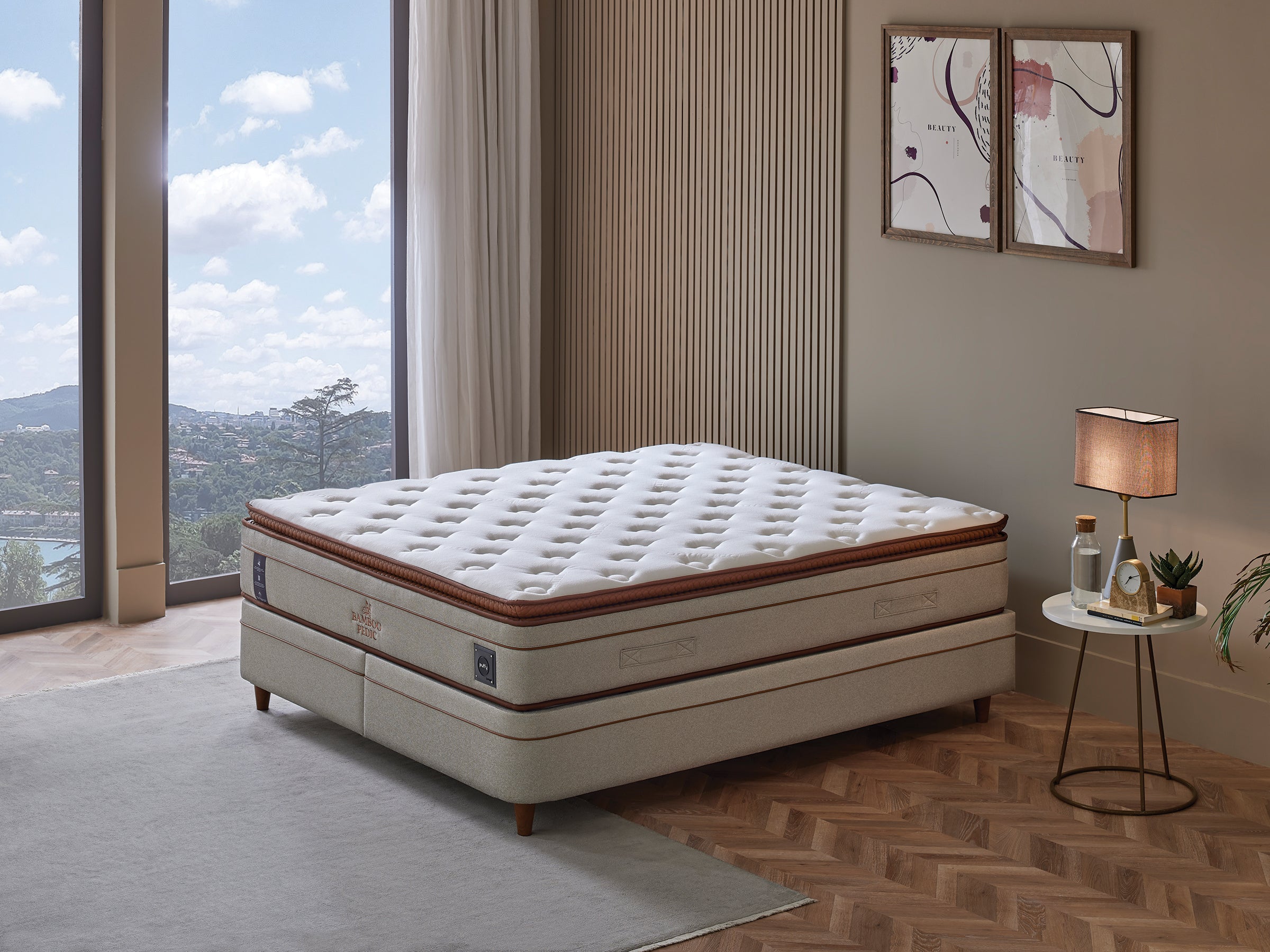 Матрак «Bamboo Pedic» с бамбукови влакна, с микрокапсули, с покет пружинна система, 34 см