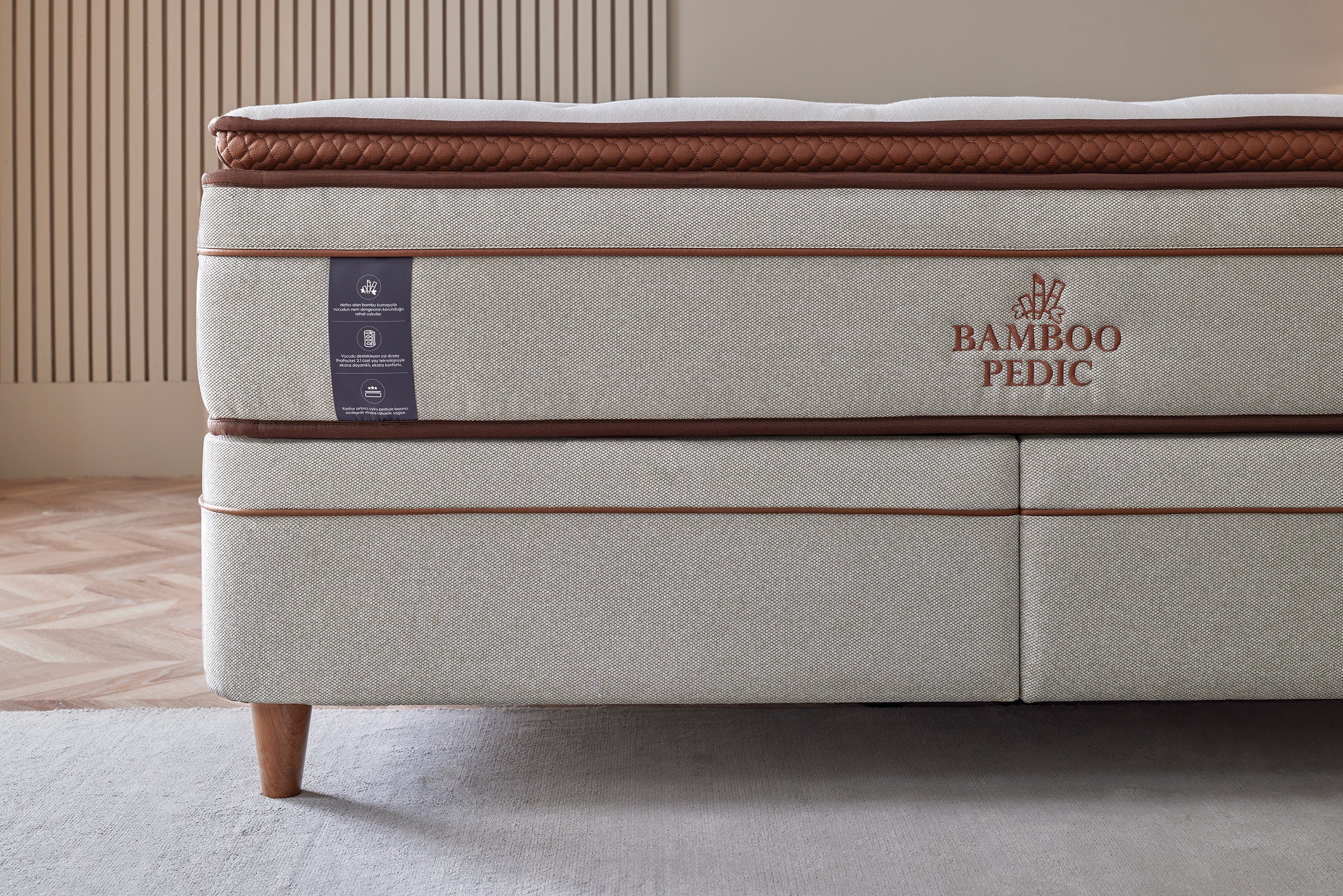 Матрак «Bamboo Pedic» с бамбукови влакна, с микрокапсули, с покет пружинна система, 34 см