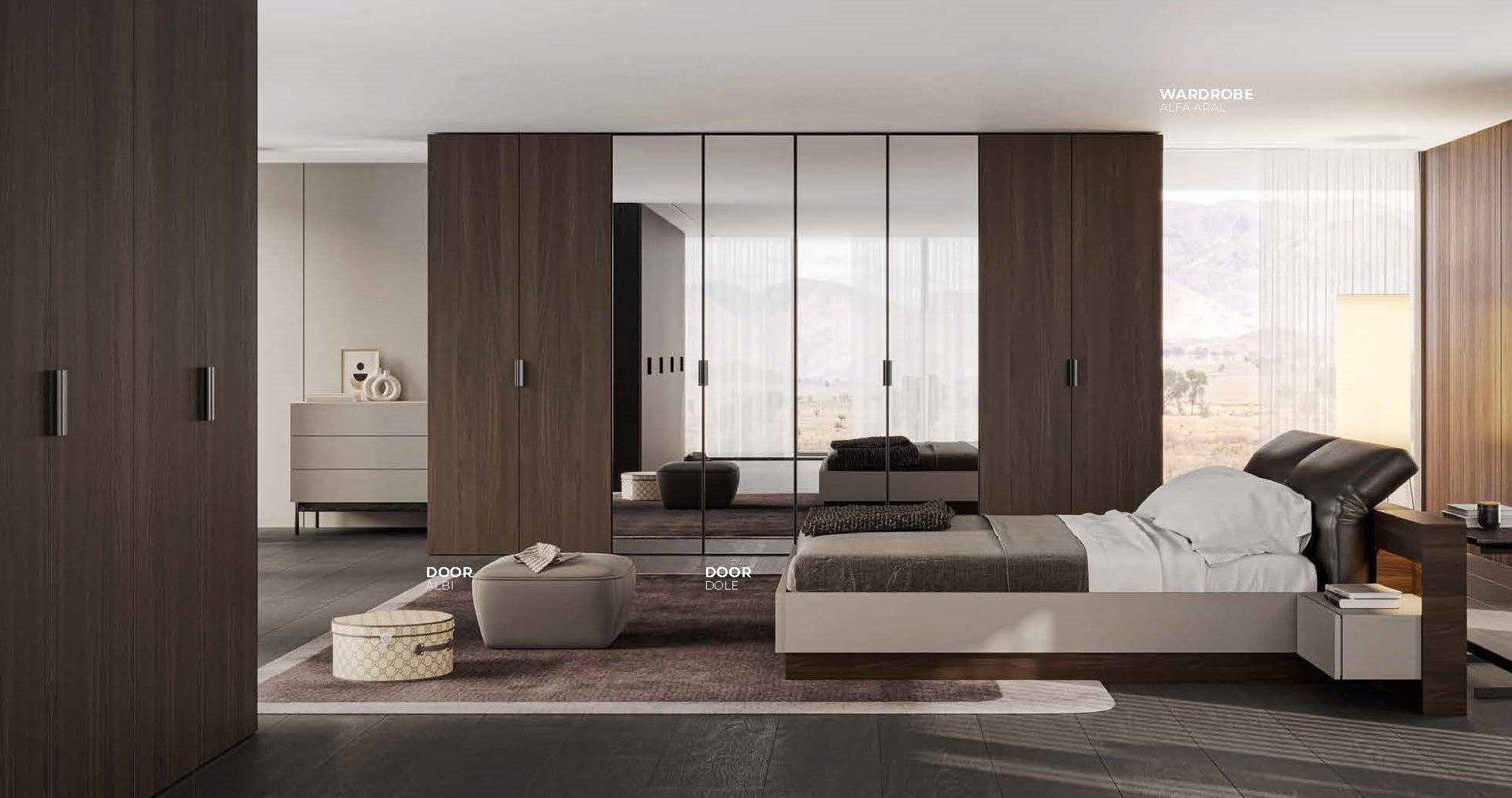 19 конфигурирани модула за гардероб «Alfa» - с осветление, чекмеджета, лостове за закачалки и рафтове