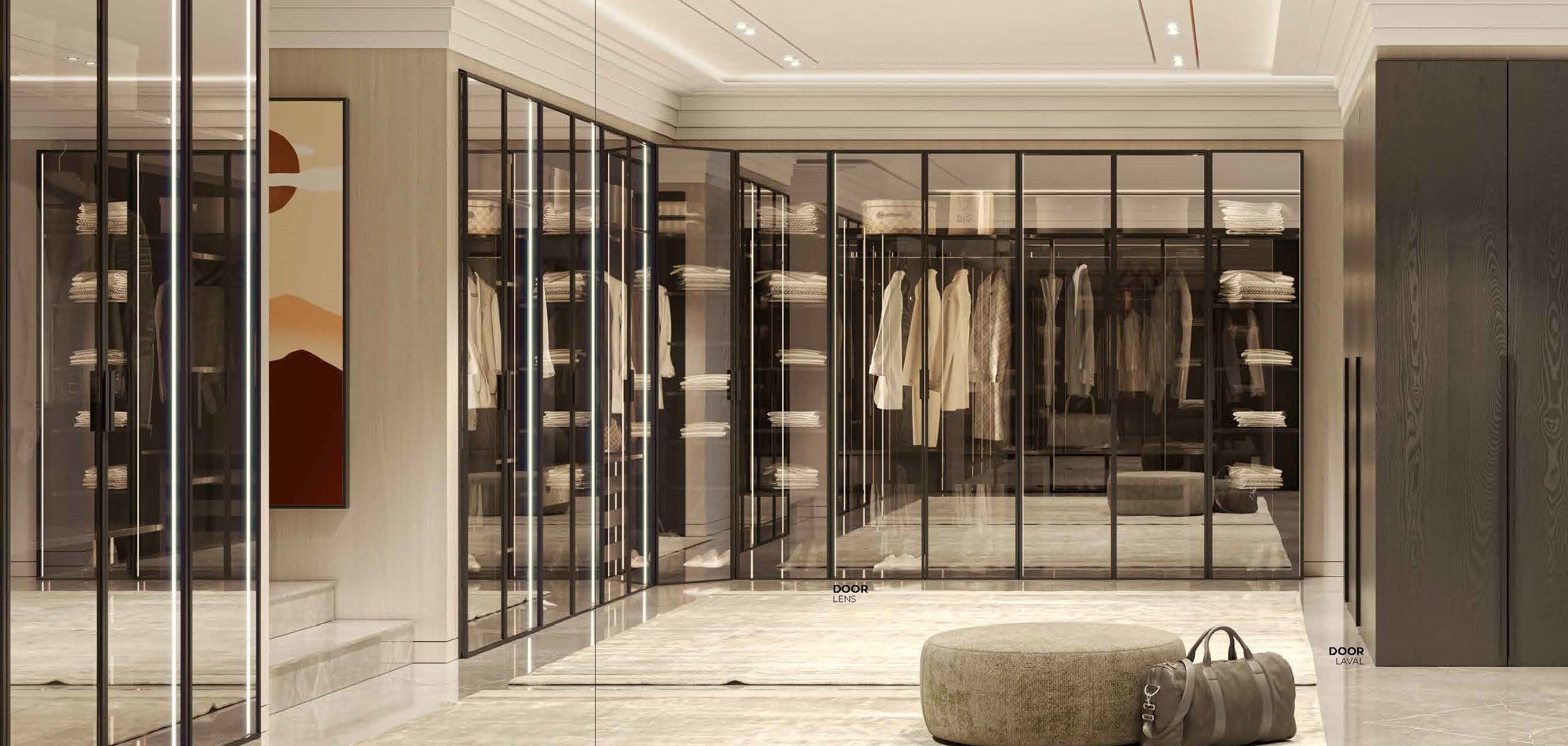 19 конфигурирани модула за гардероб «Alfa» - с осветление, чекмеджета, лостове за закачалки и рафтове