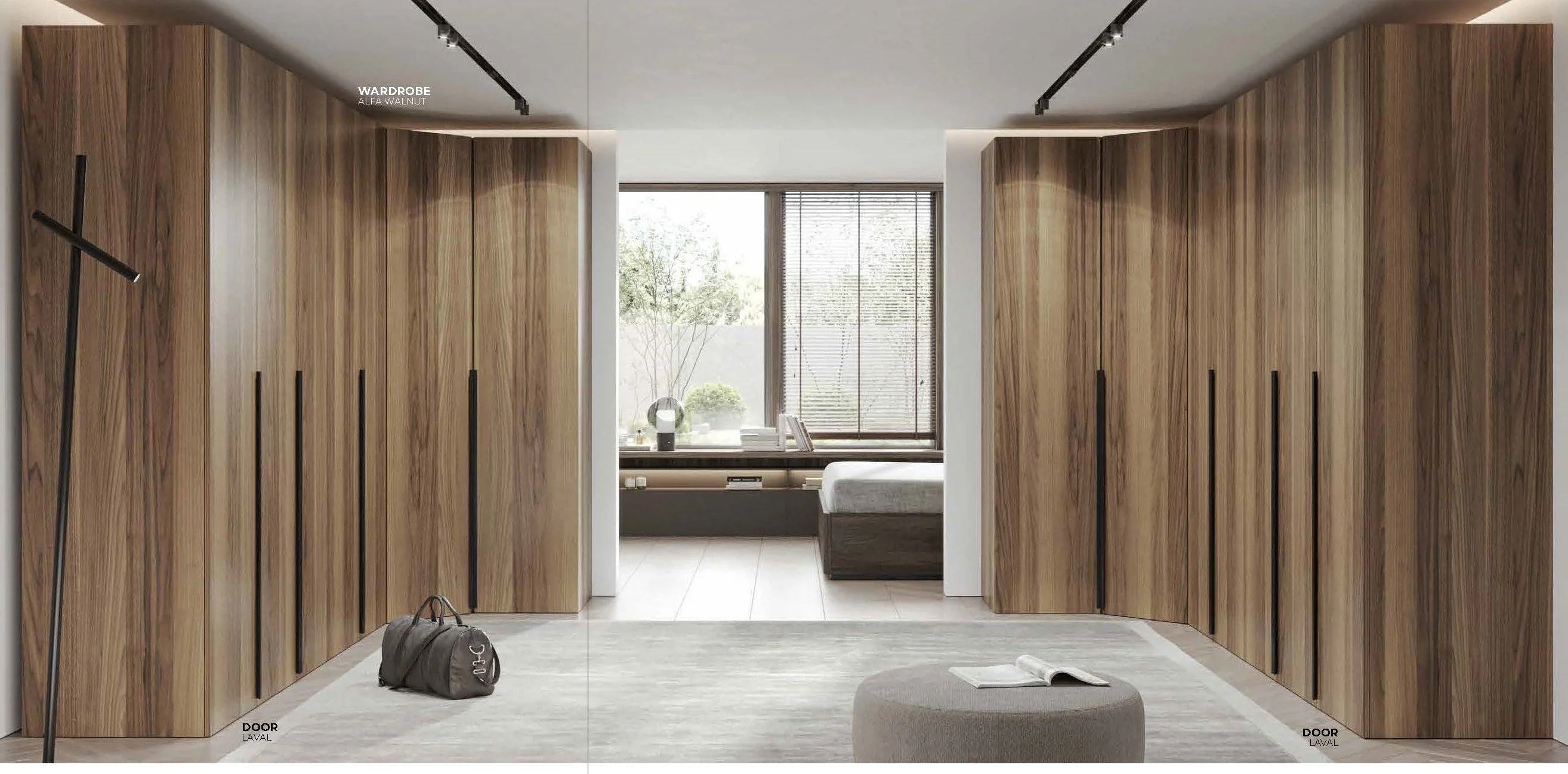 19 конфигурирани модула за гардероб «Alfa» - с осветление, чекмеджета, лостове за закачалки и рафтове