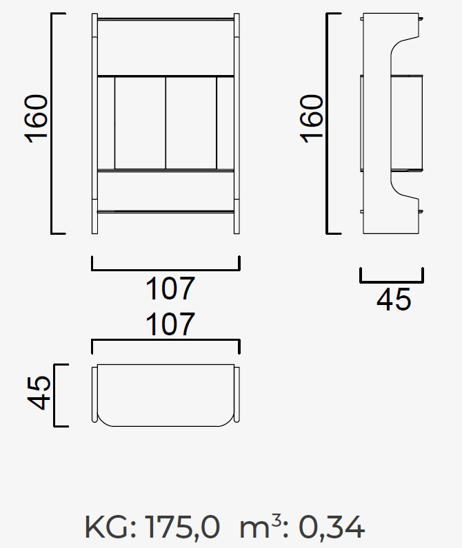 Бюфет «Bloom» с естествен фурнир, размер 107х160х45см