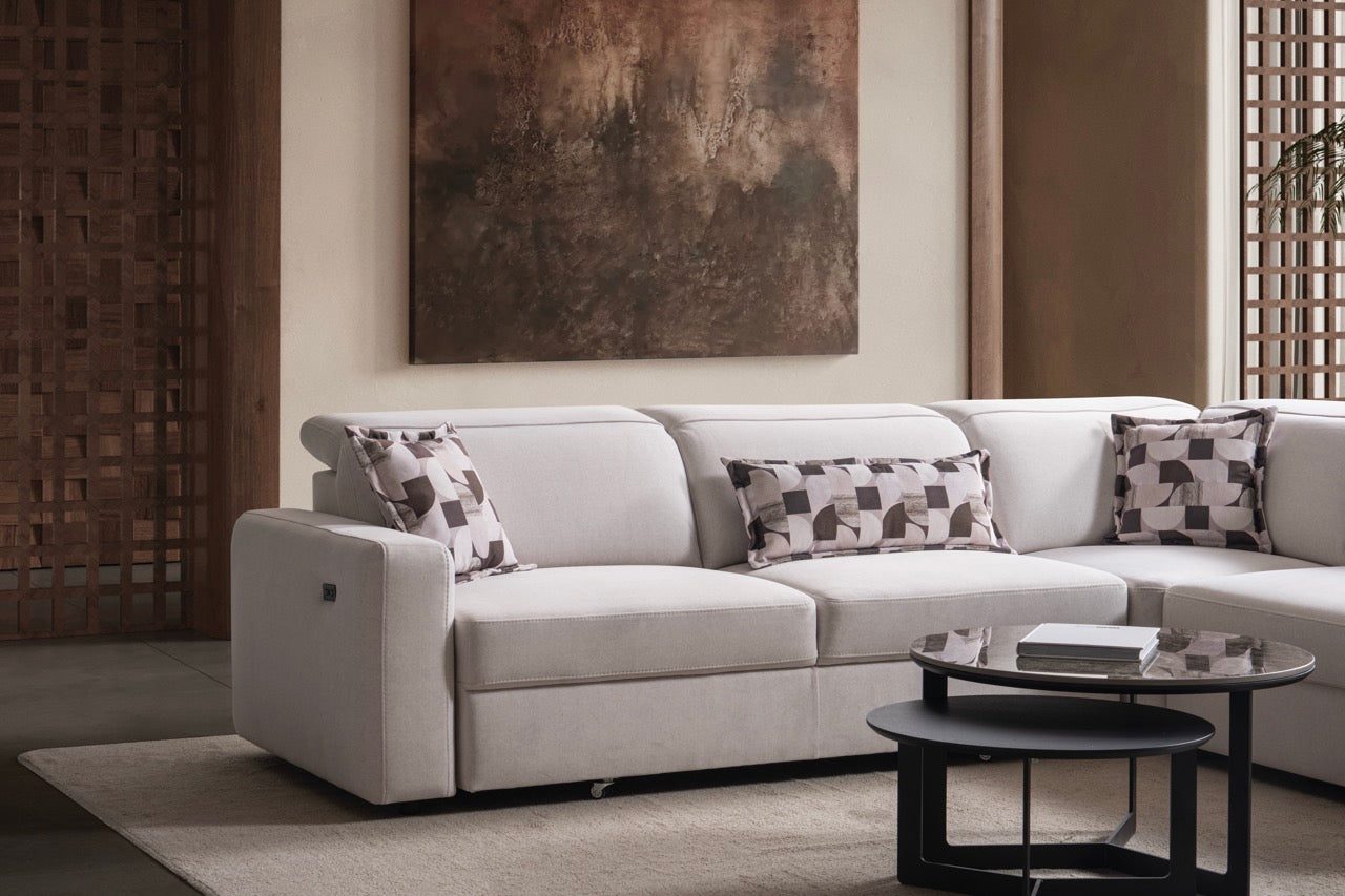 Модулен разтегателен диван «Como» с електрически механизъм, USB зарядна станция